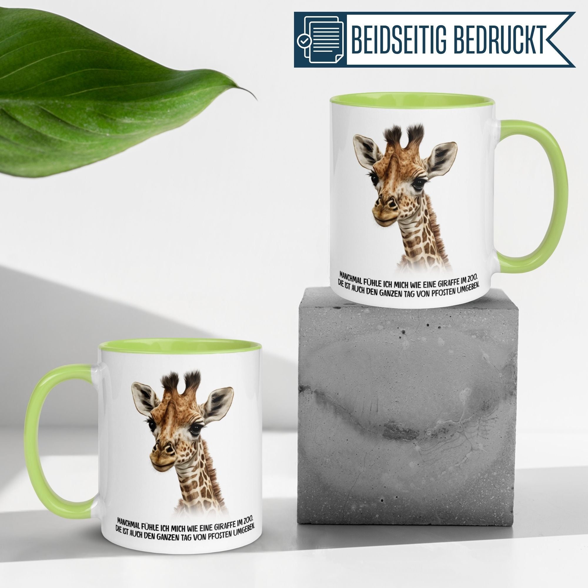 Tasse Giraffe – „Manchmal fühl ich mich wie im Zoo“ – lustiger Giraffen Geschenk Becher