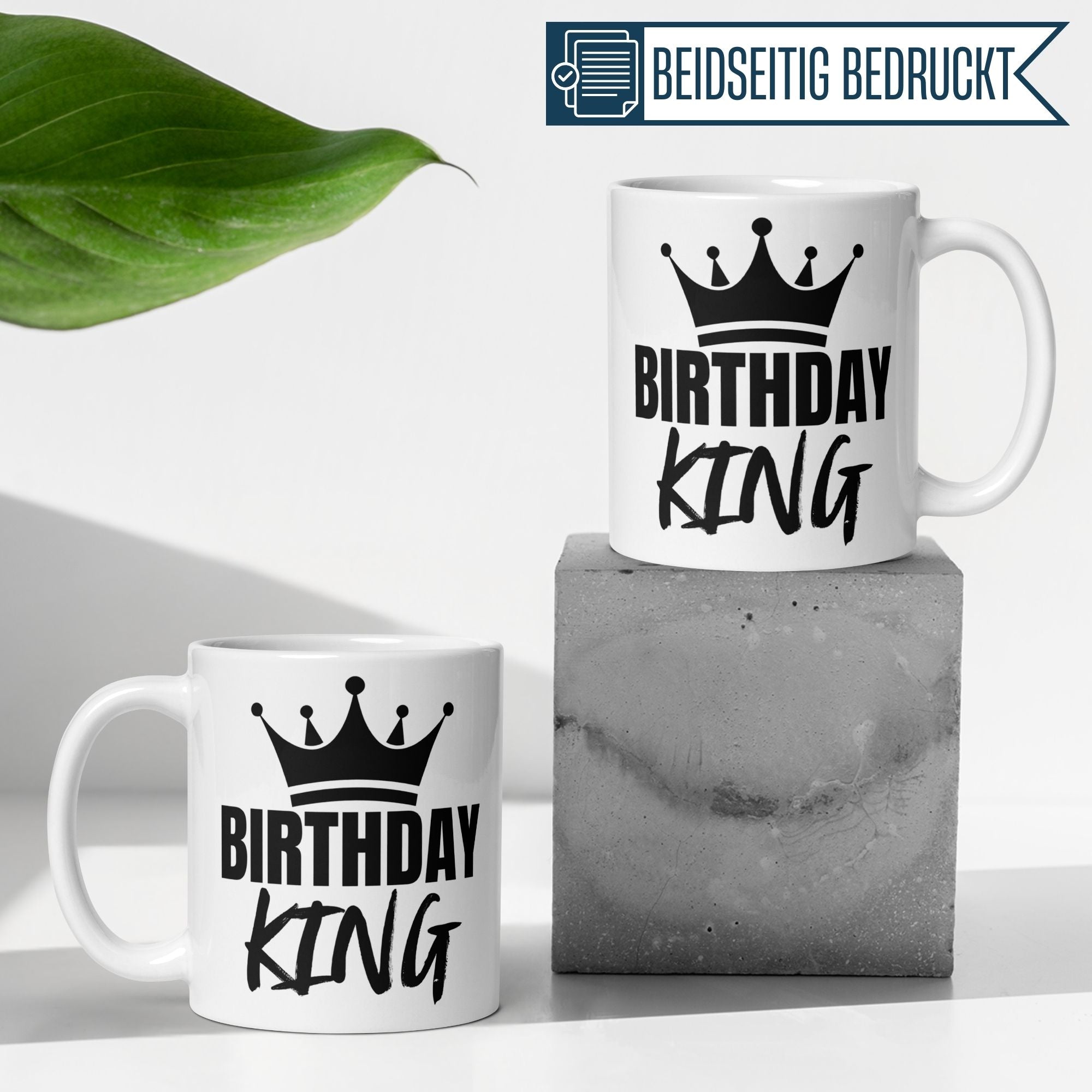 Momentals® Birthday King mug with crown design, perfect for celebrating your special day in style.
