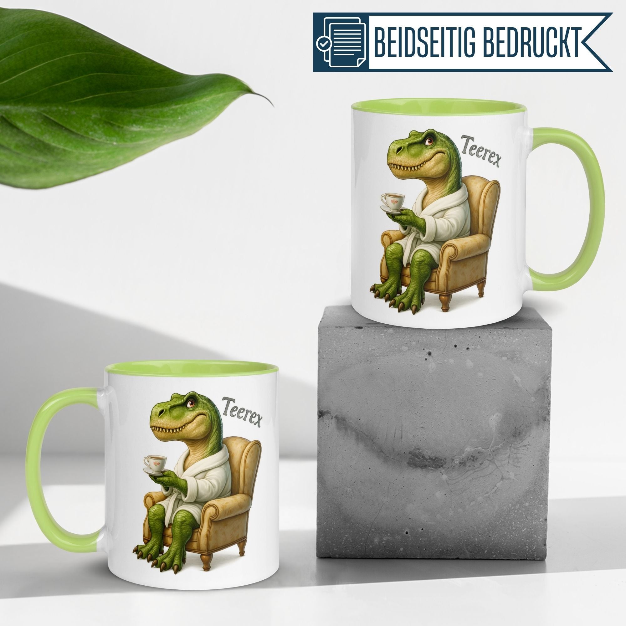 Tasse Dinosaurier – „Teerex“ – Dino Geschenk Becher für Tee und T-Rex Fans