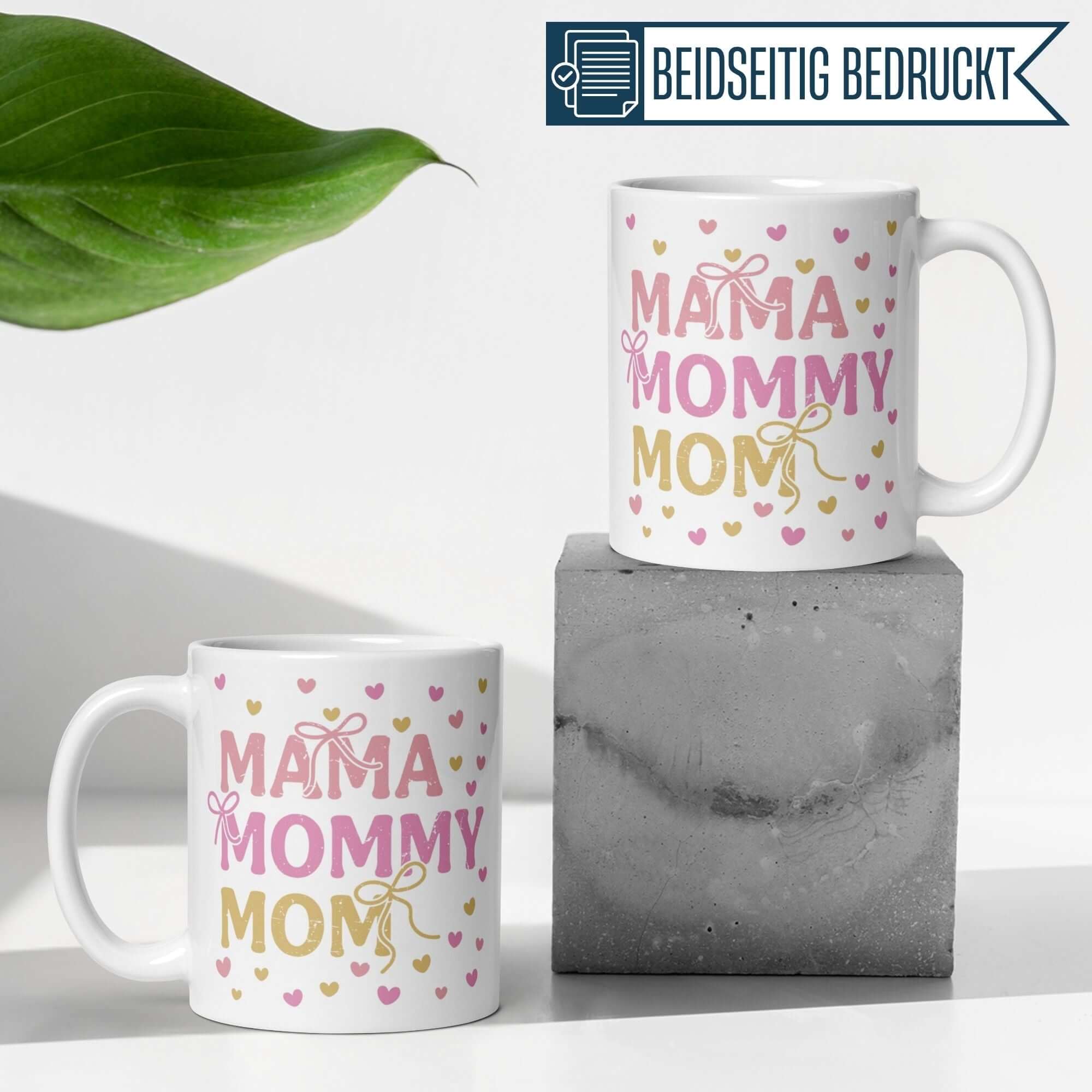 Momentals® Tasse Mama | Herzchen & Schleifen | Mama Mommy Mom in Pastell • Momentals