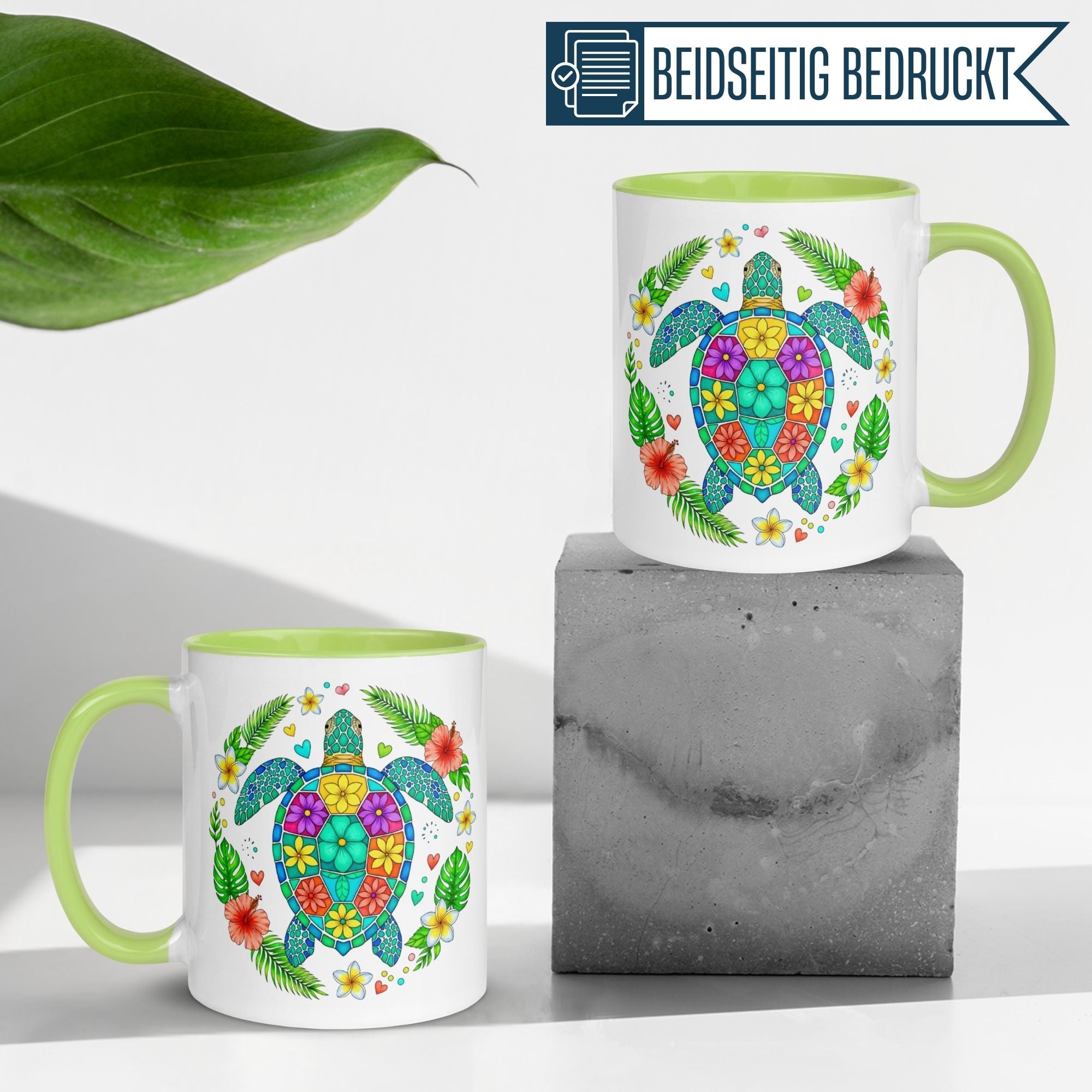 Schildkröte Tasse | Bunte Sommervibes im Schildkröten Feeling