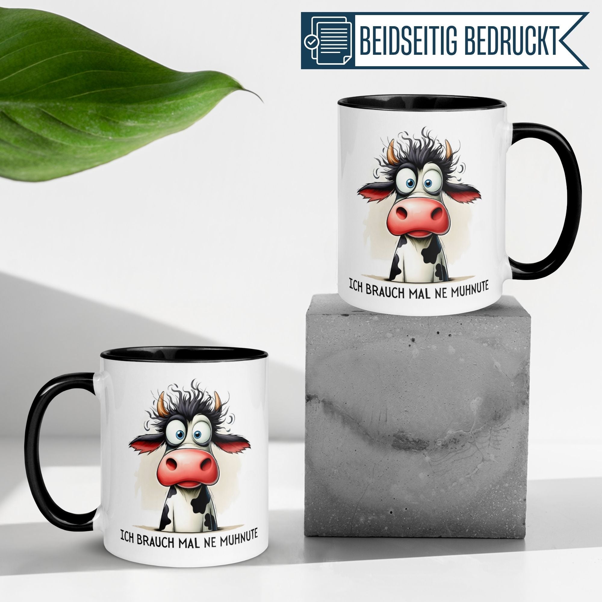 Tasse Kuh – „Ich brauch mal ne Muhnute“ – lustige Bürotasse für Choleriker