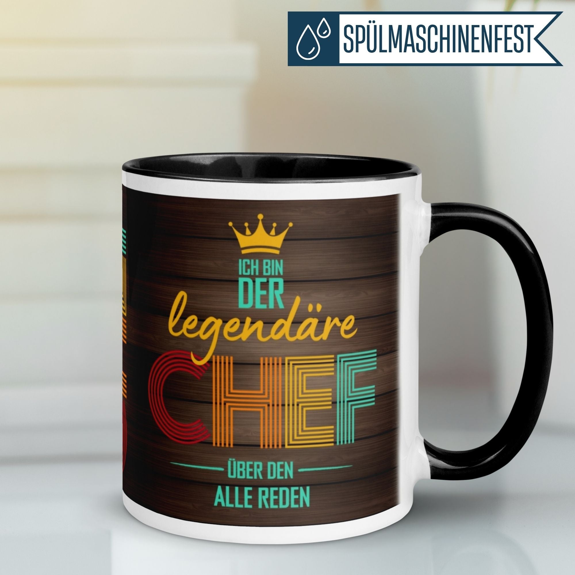 Momentals® Tasse Chef mit Spruch "Ich bin der legendäre Chef" – lustiges Geschenk für den Lieblingsleiter.