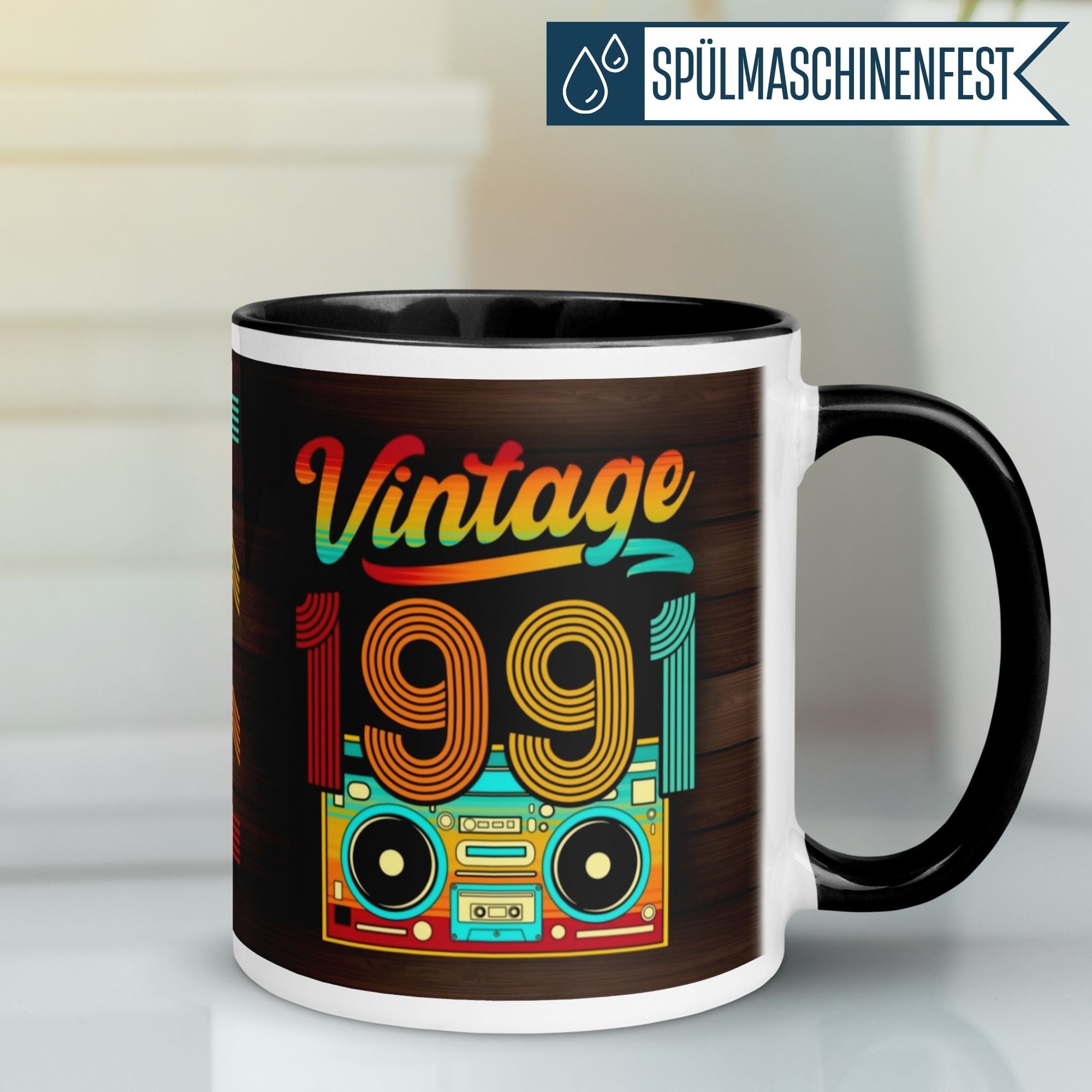 Tasse 34. Geburtstag | Retro & Zahl | Vintage 1991