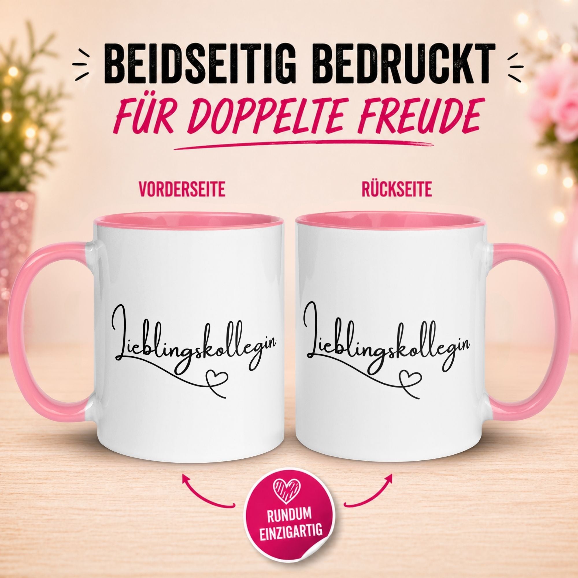 Tasse Kollegin – „Lieblingskollegin mit Herz“ – Geschenk Beste Arbeitskollegin