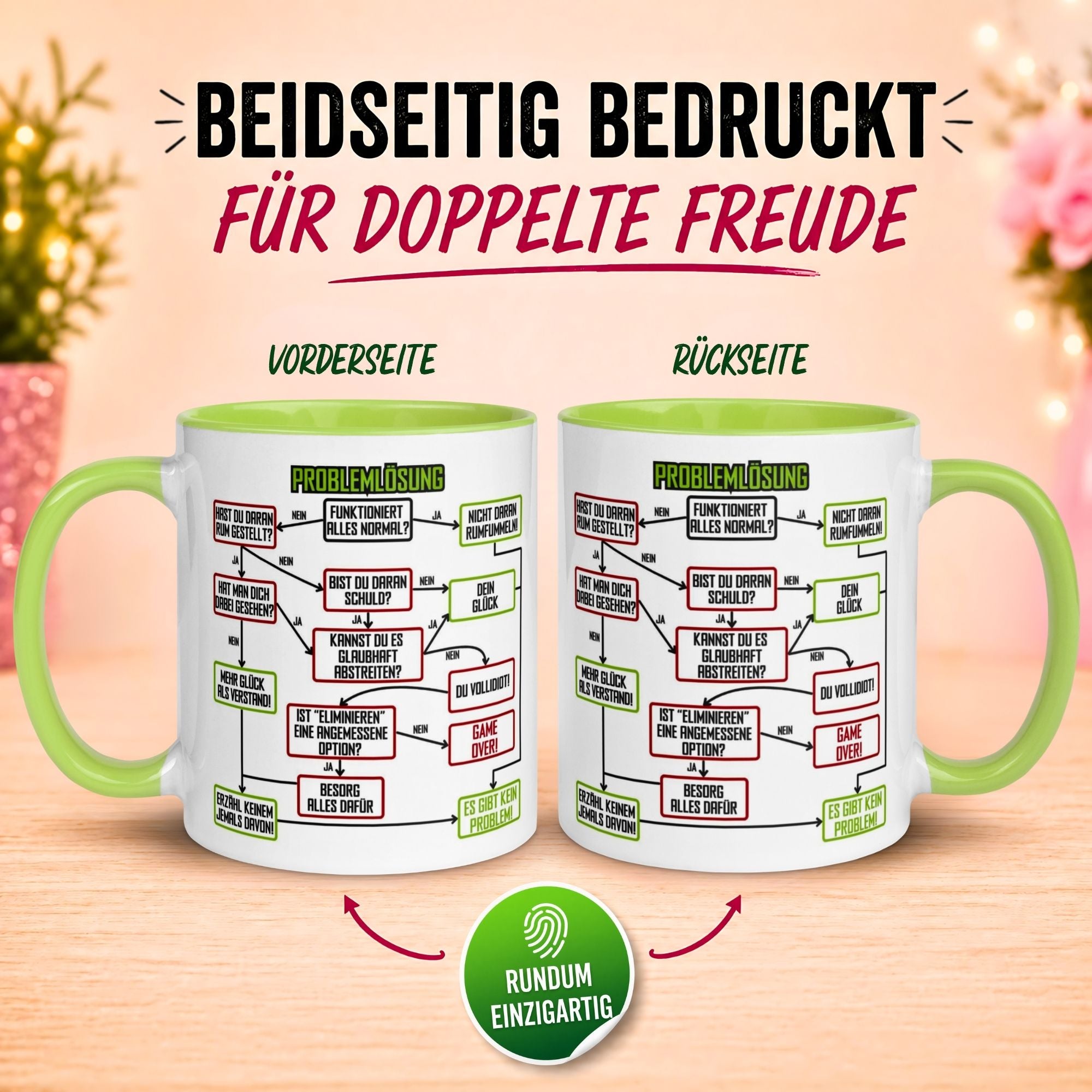Tasse Kollegin – „Problemlösung im Büro“ – Geschenk Beste Arbeitskollegin