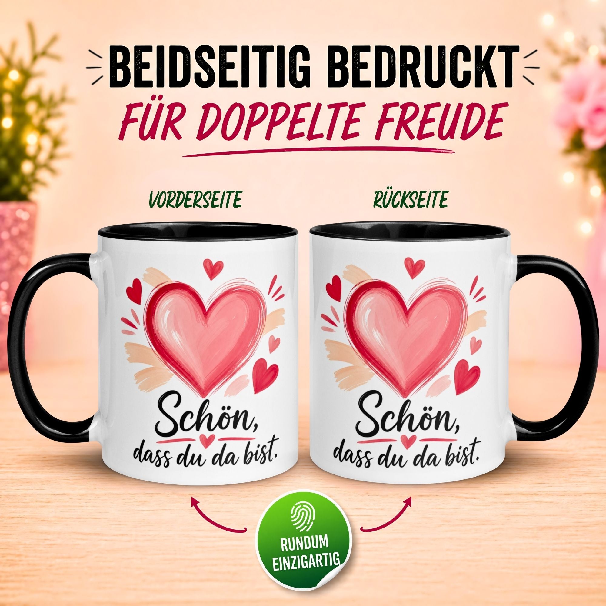 Tasse Danke – „Mit viel liebe - Schön dass du da bist“ – Dankeschön Geschenke