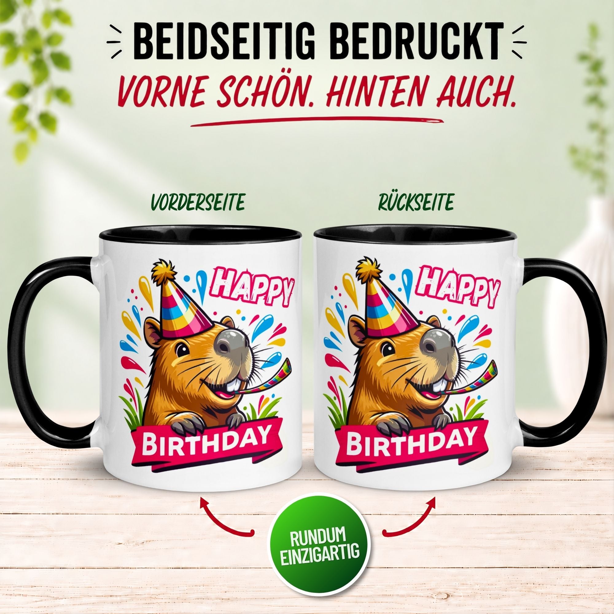 Tasse Geburtstag – „Happy Birthday - Capybara“ – Geburtstagsgeschenk Mann Frau