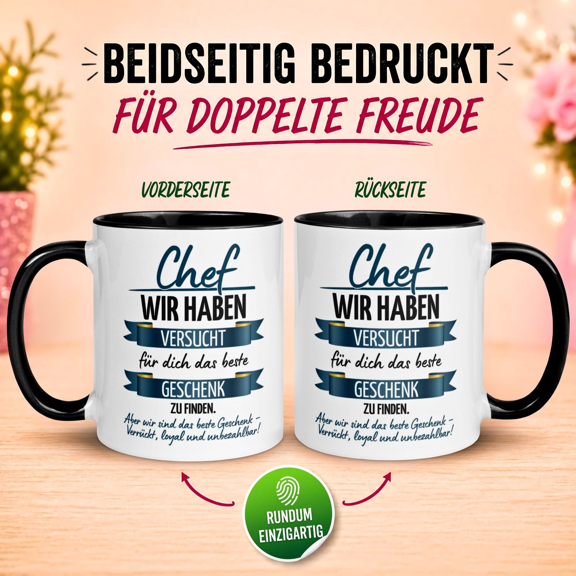 Tasse Chef – „Wir haben versucht das beste Geschenk zu finden“ – Geschenk Becher