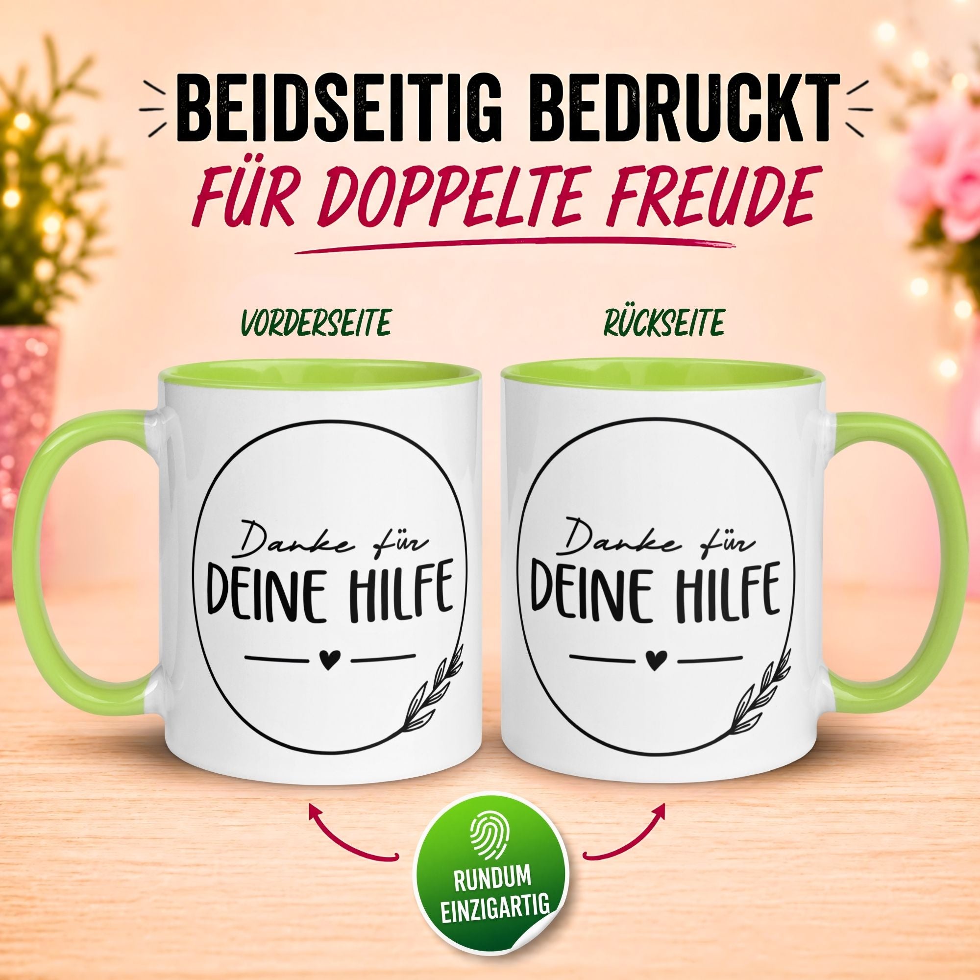 Tasse Danke – „Ein herzliches Danke für deine Hilfe“ – Dankeschön Geschenke