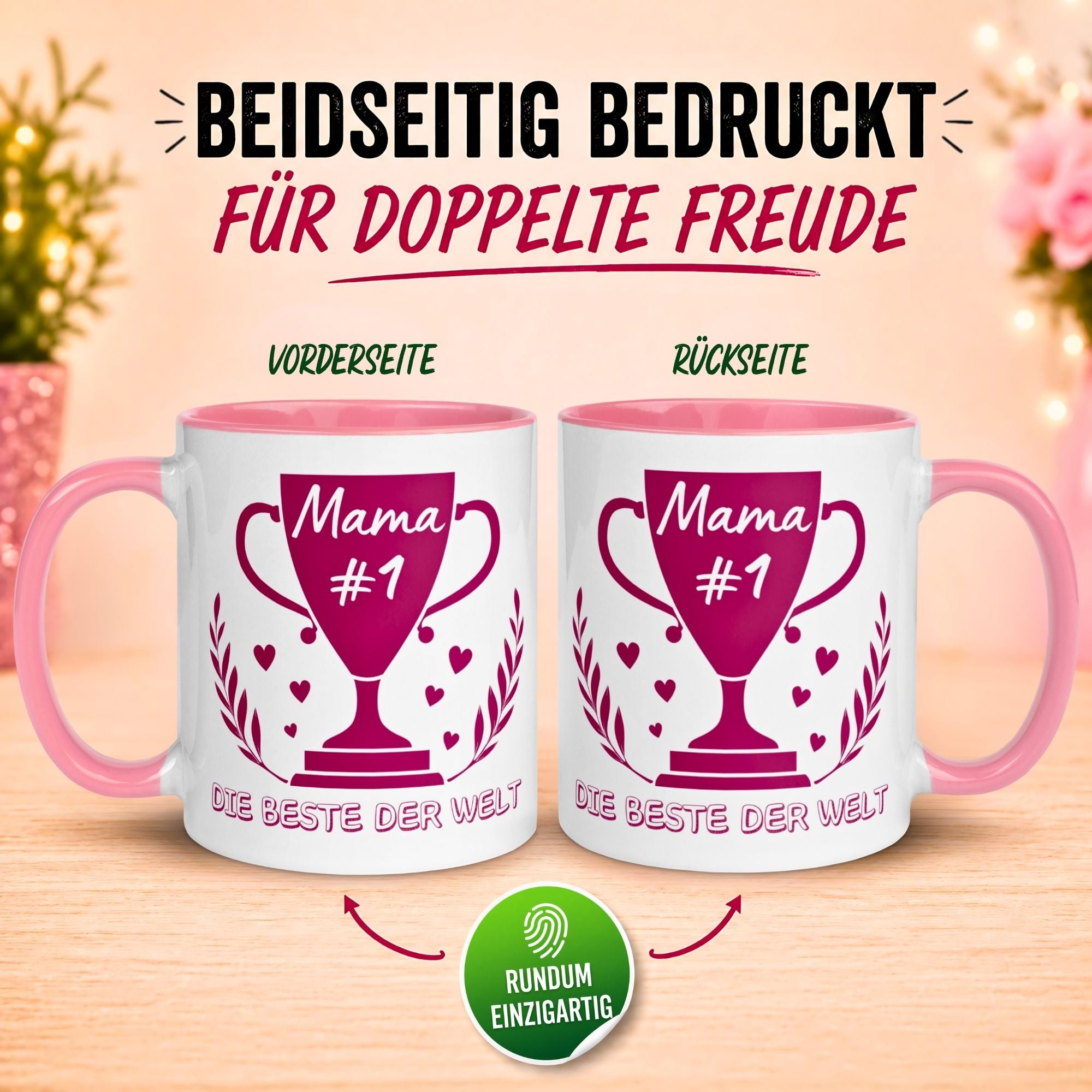 Tasse Mama – „Die Beste der Welt“ – Geschenk Becher Geburtstag Muttertag