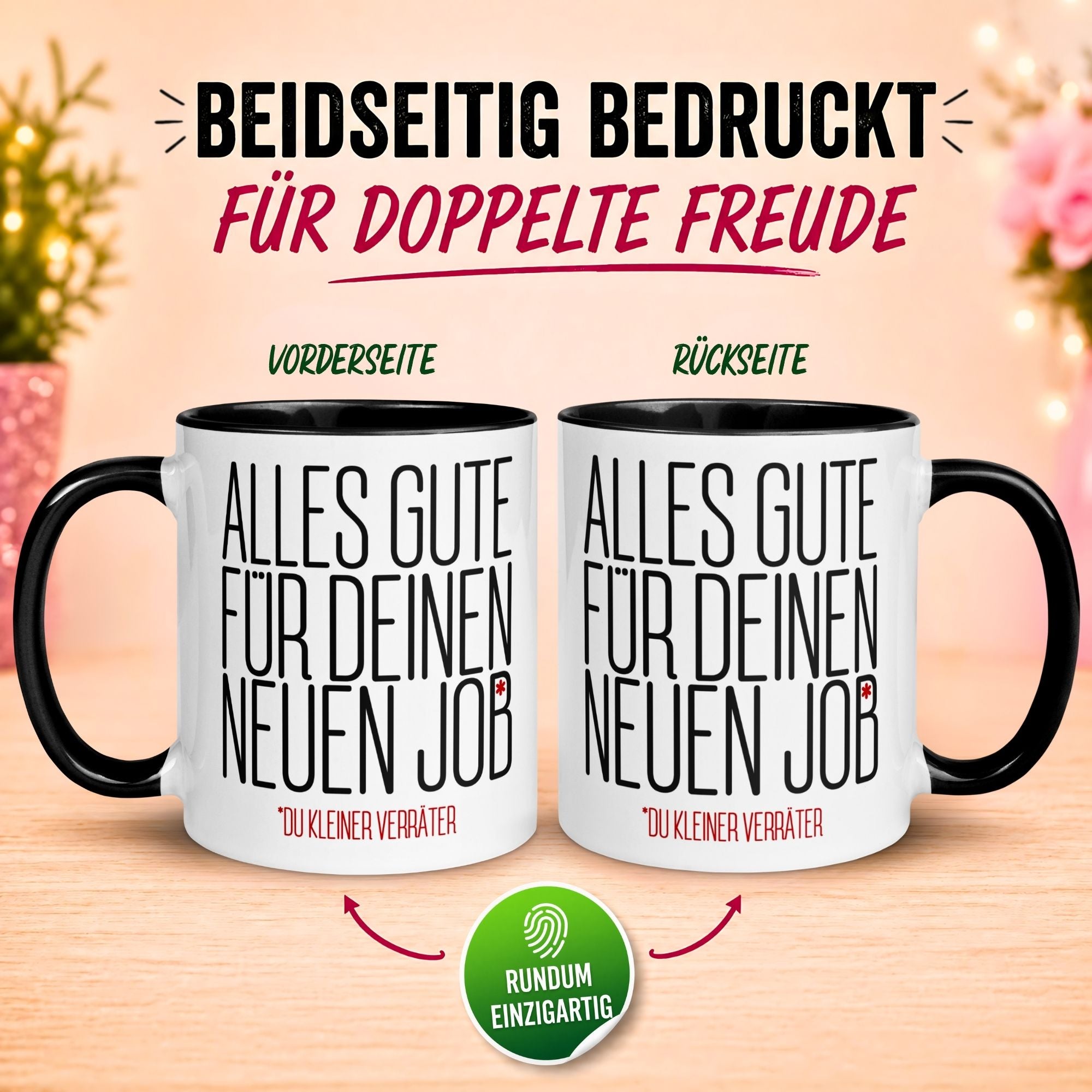 Tasse Abschied – „Alles gute für deinen neuen Job“ – Abschiedsgeschenk Kollegen/Kollegin
