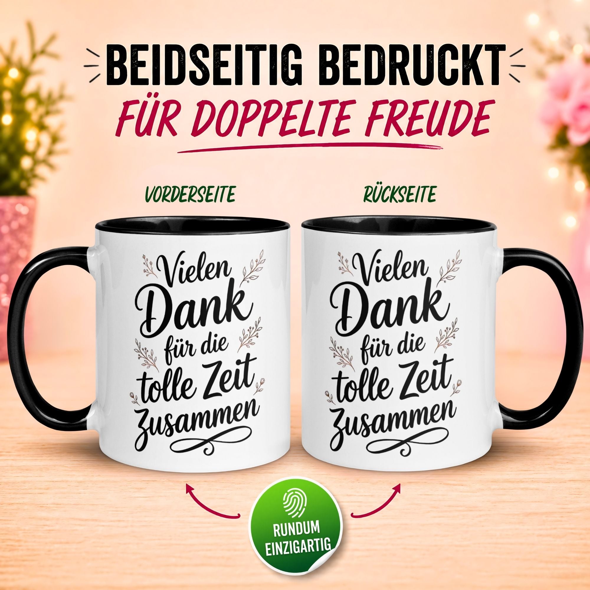Tasse Abschied – „Vielen Dank für die tolle Zeit zusammen“ – Abschiedsgeschenk Kollege