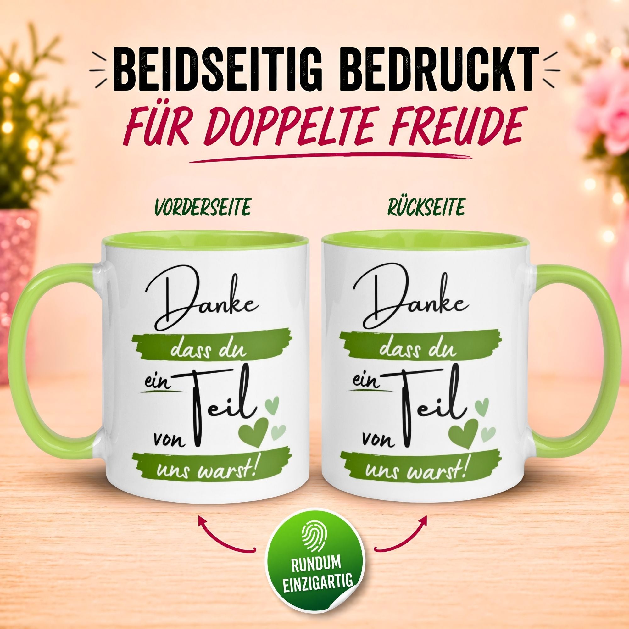 Tasse Abschied – „Danke dass du ein Teil von uns warst“ – Geschenk zum Abschied Kollegen