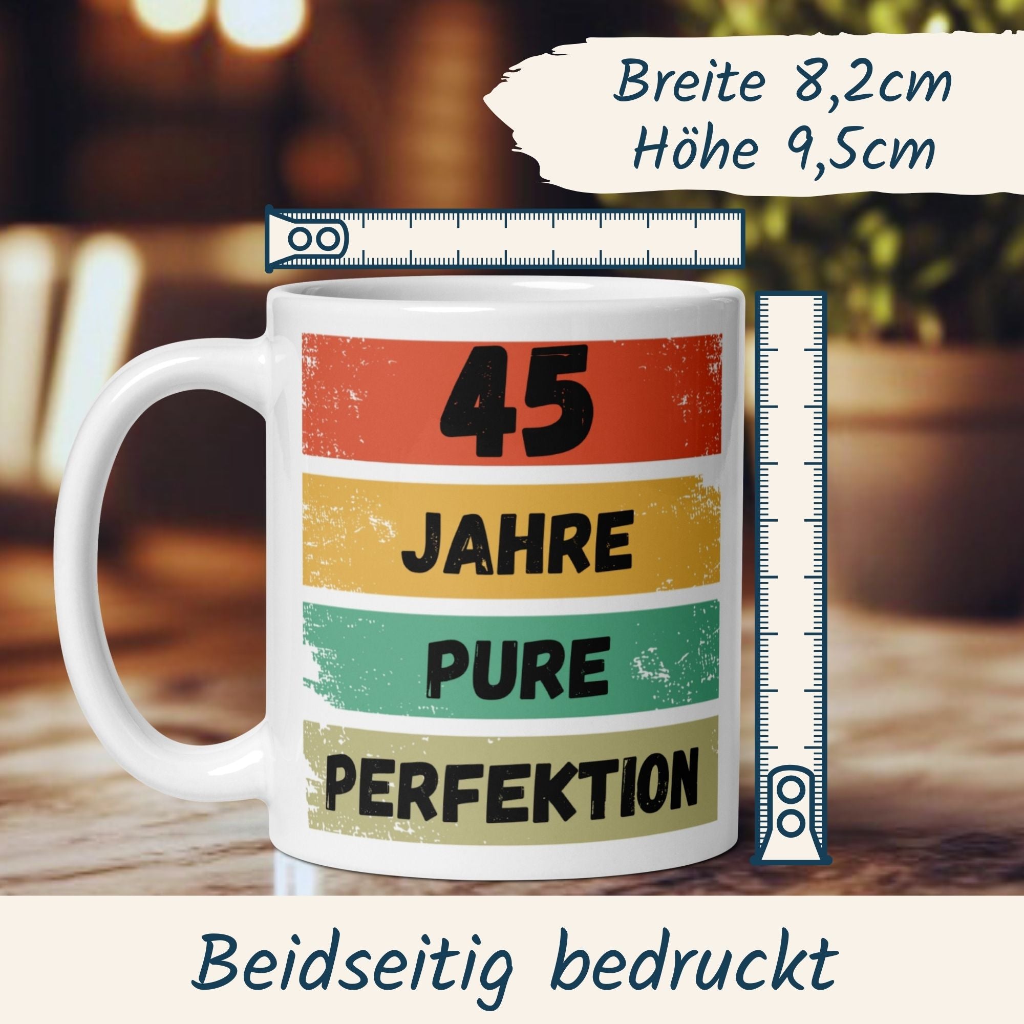 Momentals® Tasse 45. Geburtstag | Vintage & Spruch | 45 Jahre Pure Perfektion • Momentals