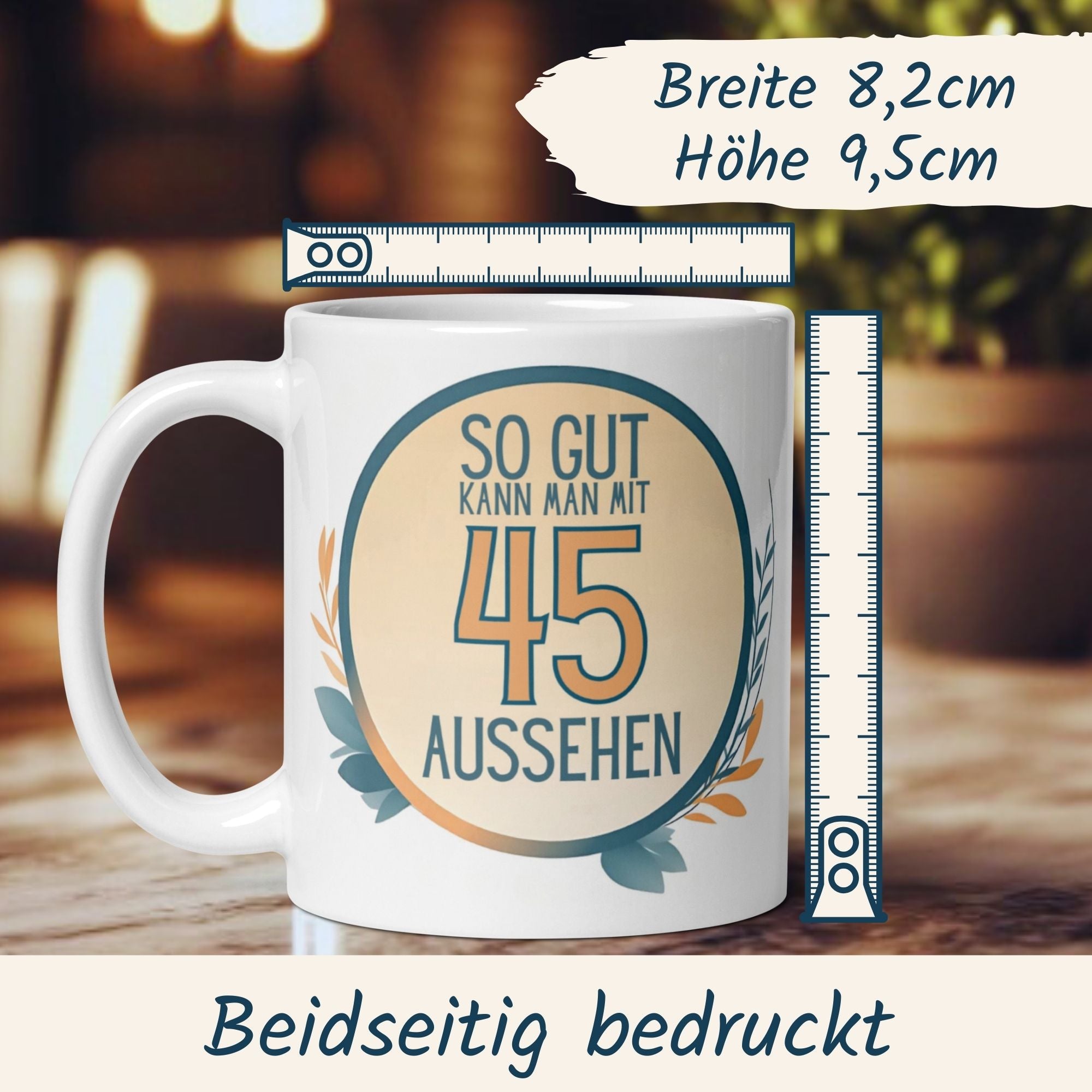 Momentals® Tasse 45. Geburtstag | Humorvoll & Spruch | So gut kann man mit 45 Aussehen • Momentals