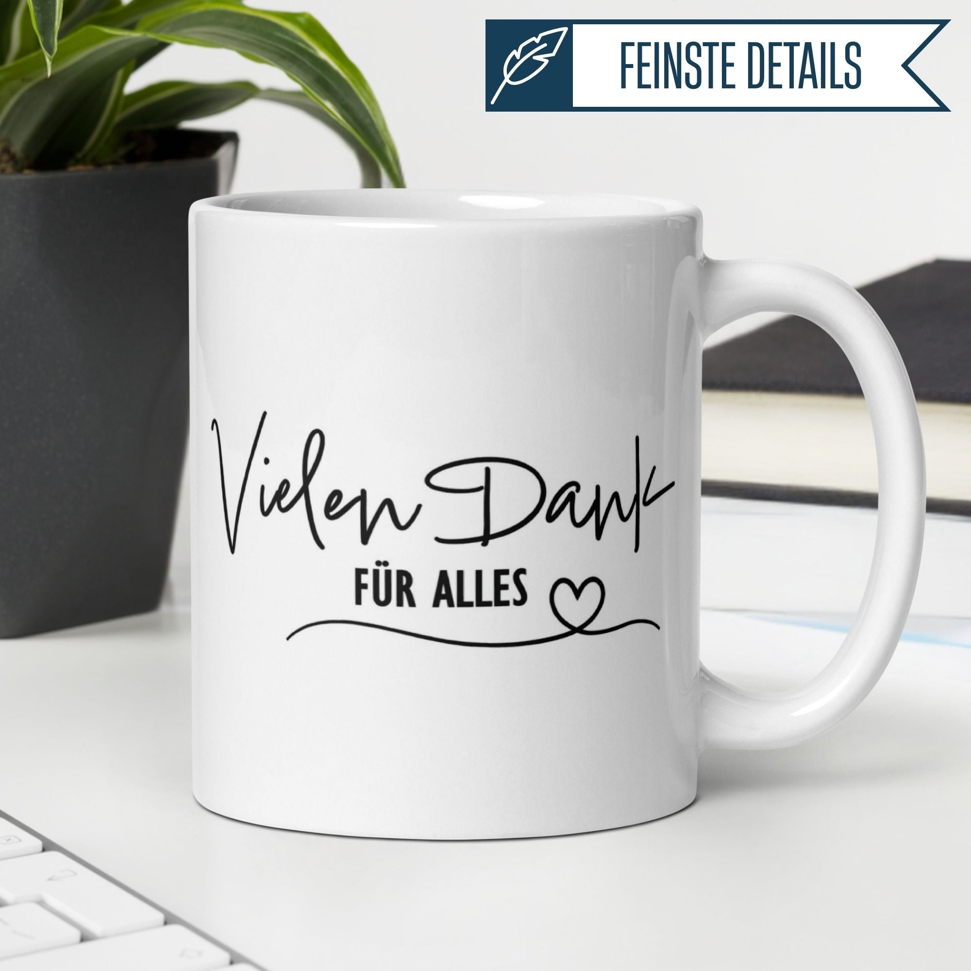 Momentals® Tasse Dankeschön | Herz & Spruch | Vielen Dank für alles • Momentals