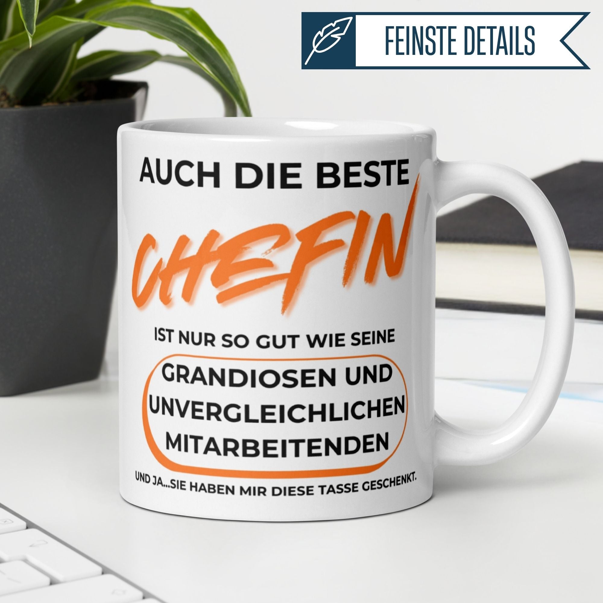 Momentals® Tasse Chefin | Teamgeist & Spruch | Auch die beste Chefin ist nur so gut wie ihr Team