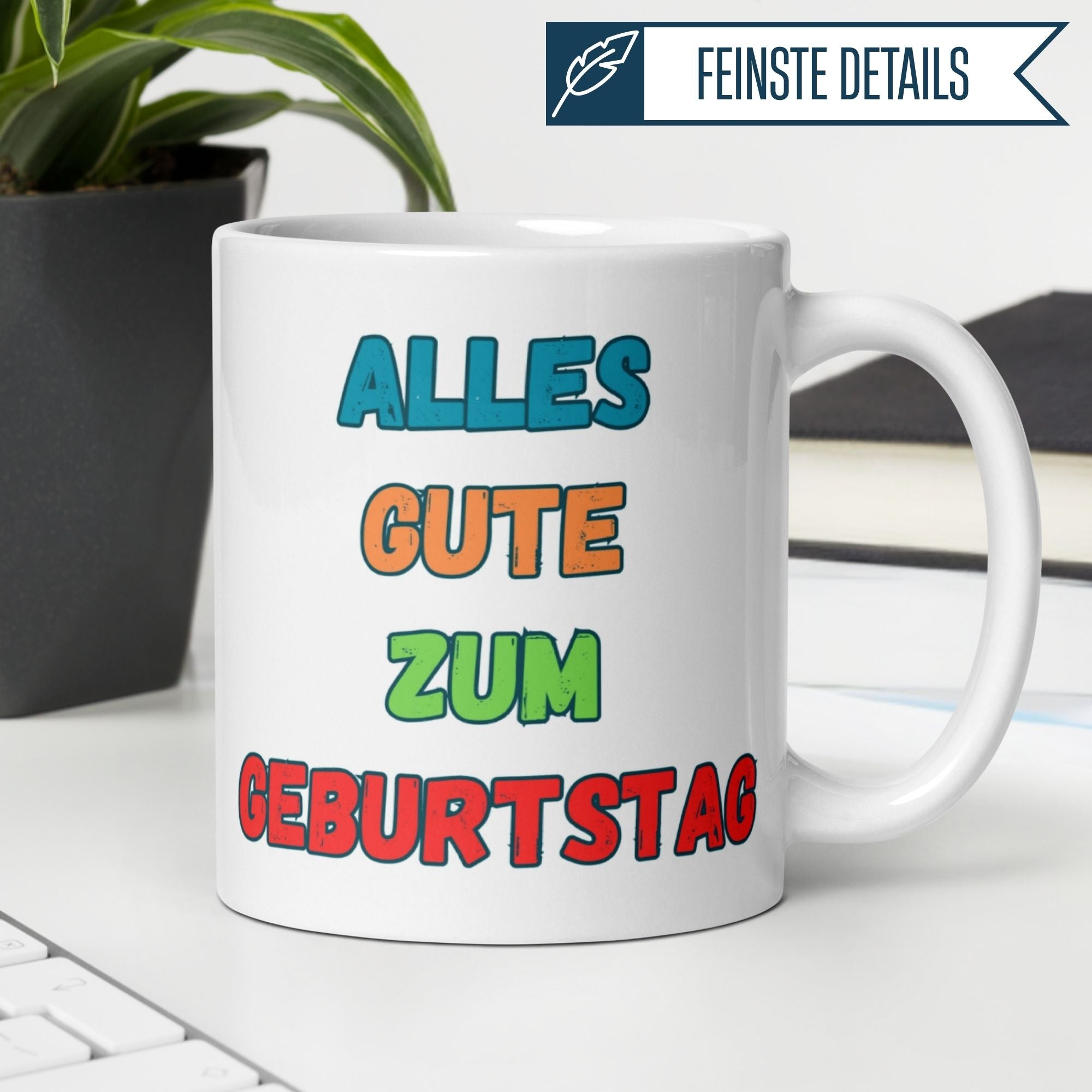 Momentals® Tasse Geburtstag | Bunt & Spruch | Alles gute zum Geburtstag