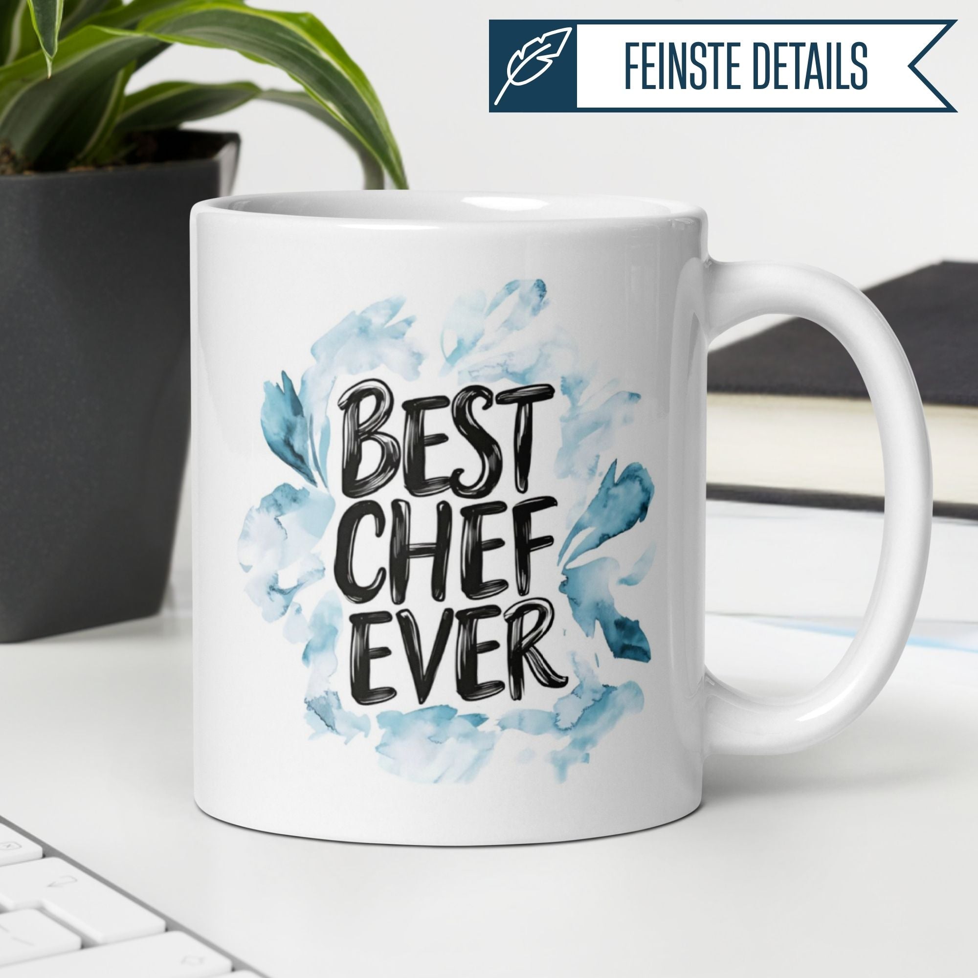 Momentals® Tasse Chef | Wertschätzung & Spruch | Best Chef Ever in Aquarellfarben