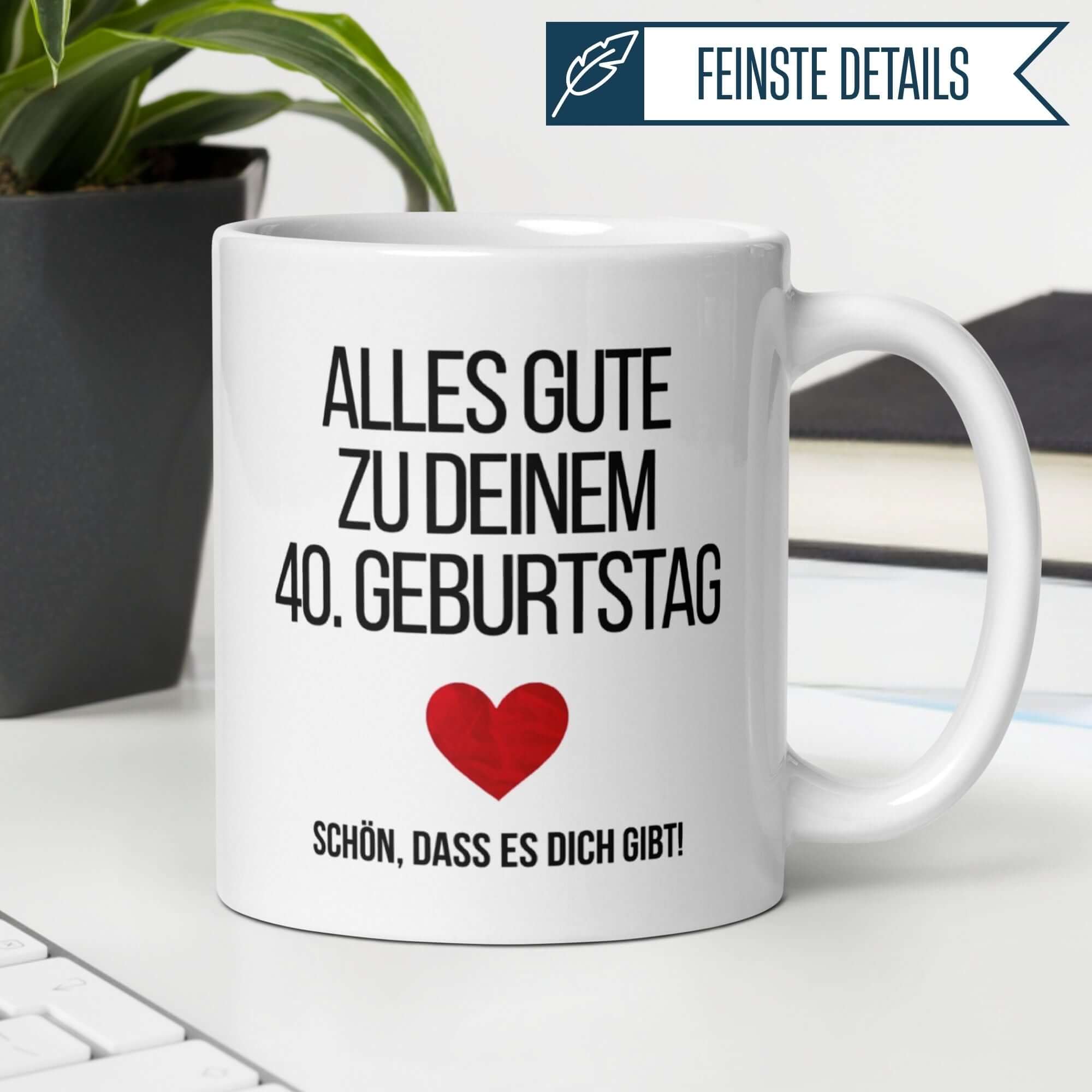 Momentals® Tasse 40. Geburtstag | Modern & Spruch | Alles Gute zum Geburtstag • Momentals