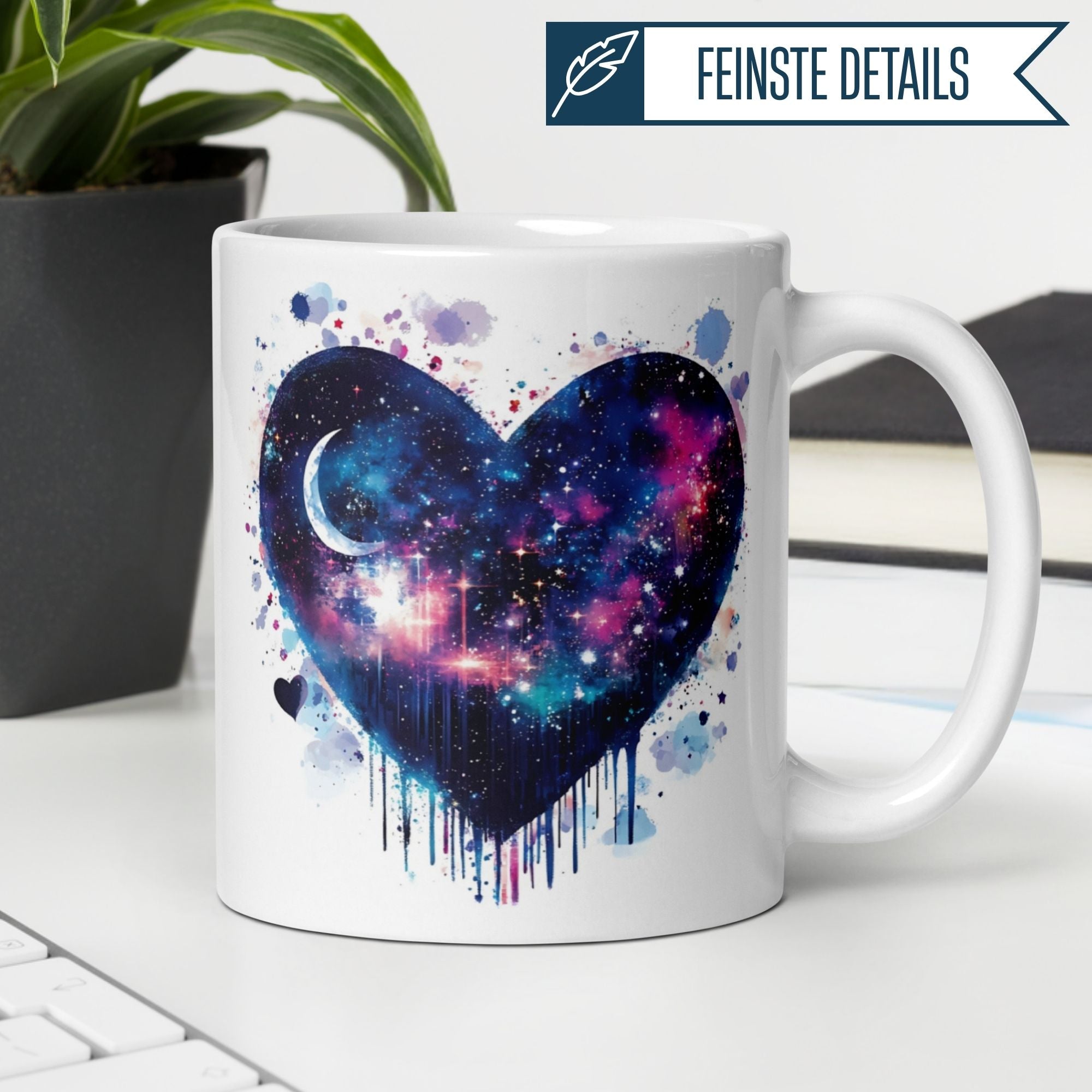 Momentals® Tasse Liebe | Herz & Galaxie | Liebe bis in die Sterne