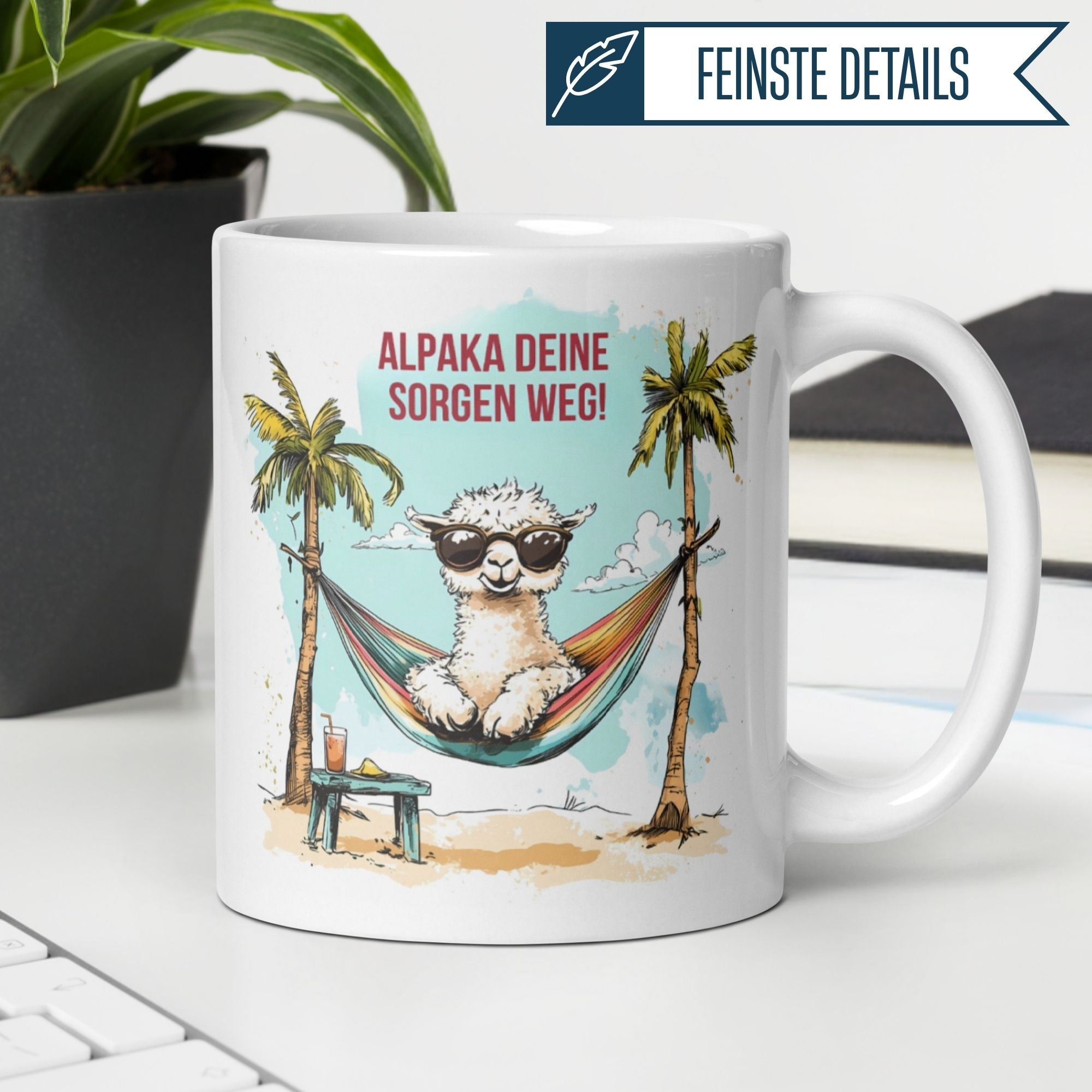 Momentals® Tasse | Alpaka & Spruch | Alpaka deine Sorgen weg • Momentals