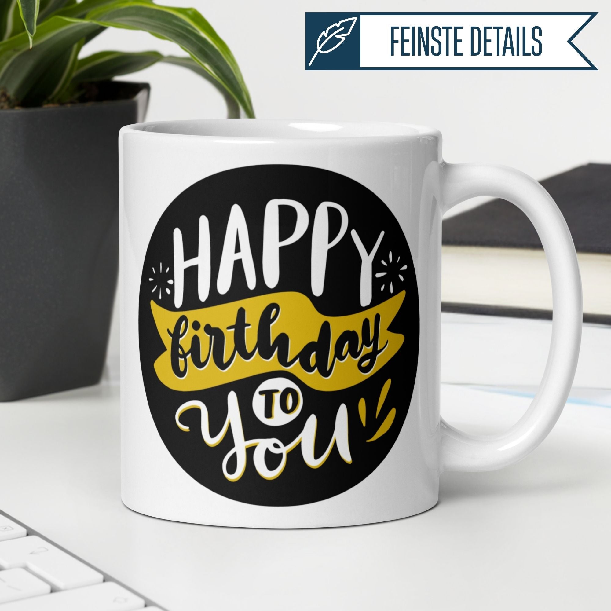 Momentals® Tasse Geburtstag | Schriftzug & Kontraststil | Happy Birthday • Momentals