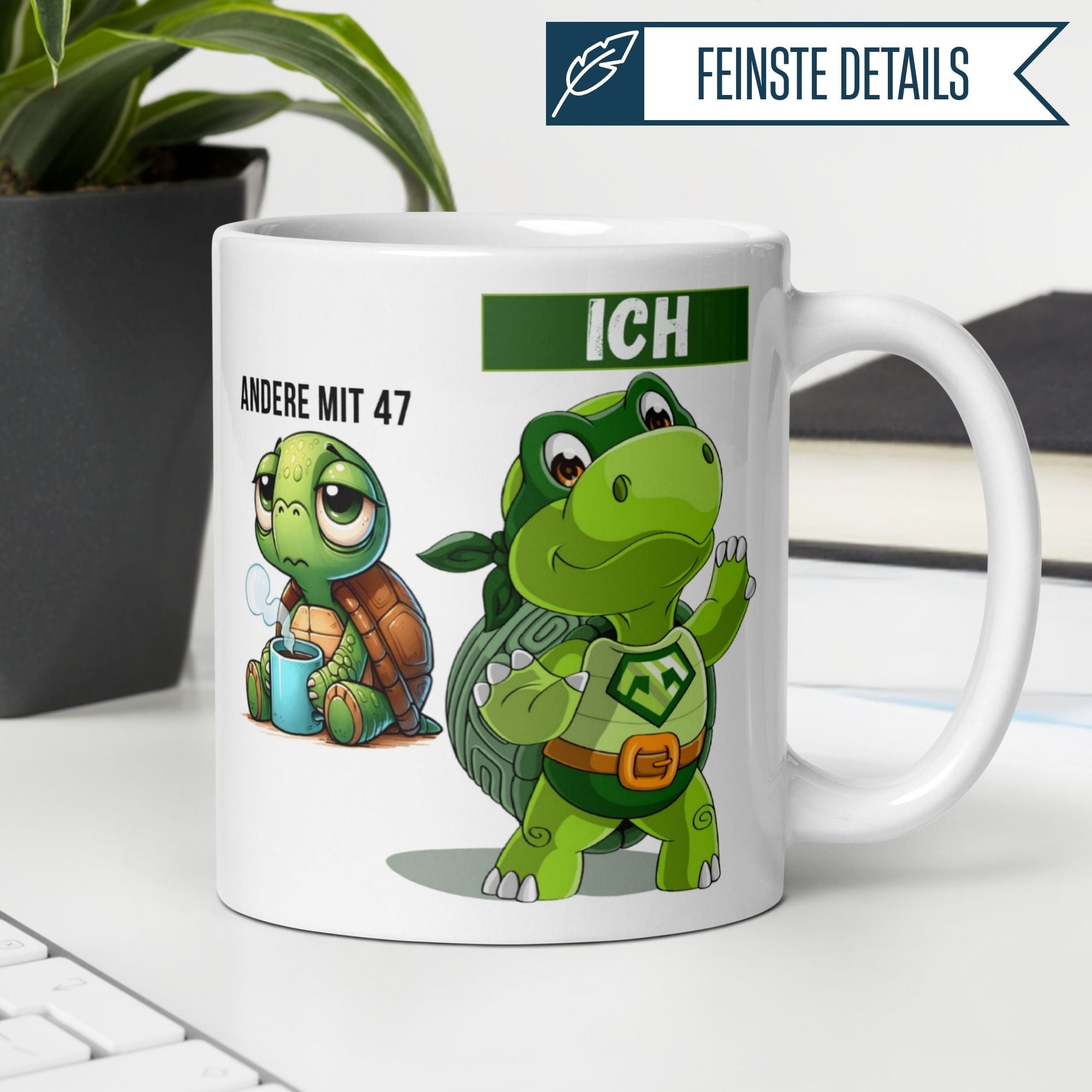 Momentals® Tasse 47. Geburtstag | Schildkröte & Spruch | Andere mit 47 und Ich