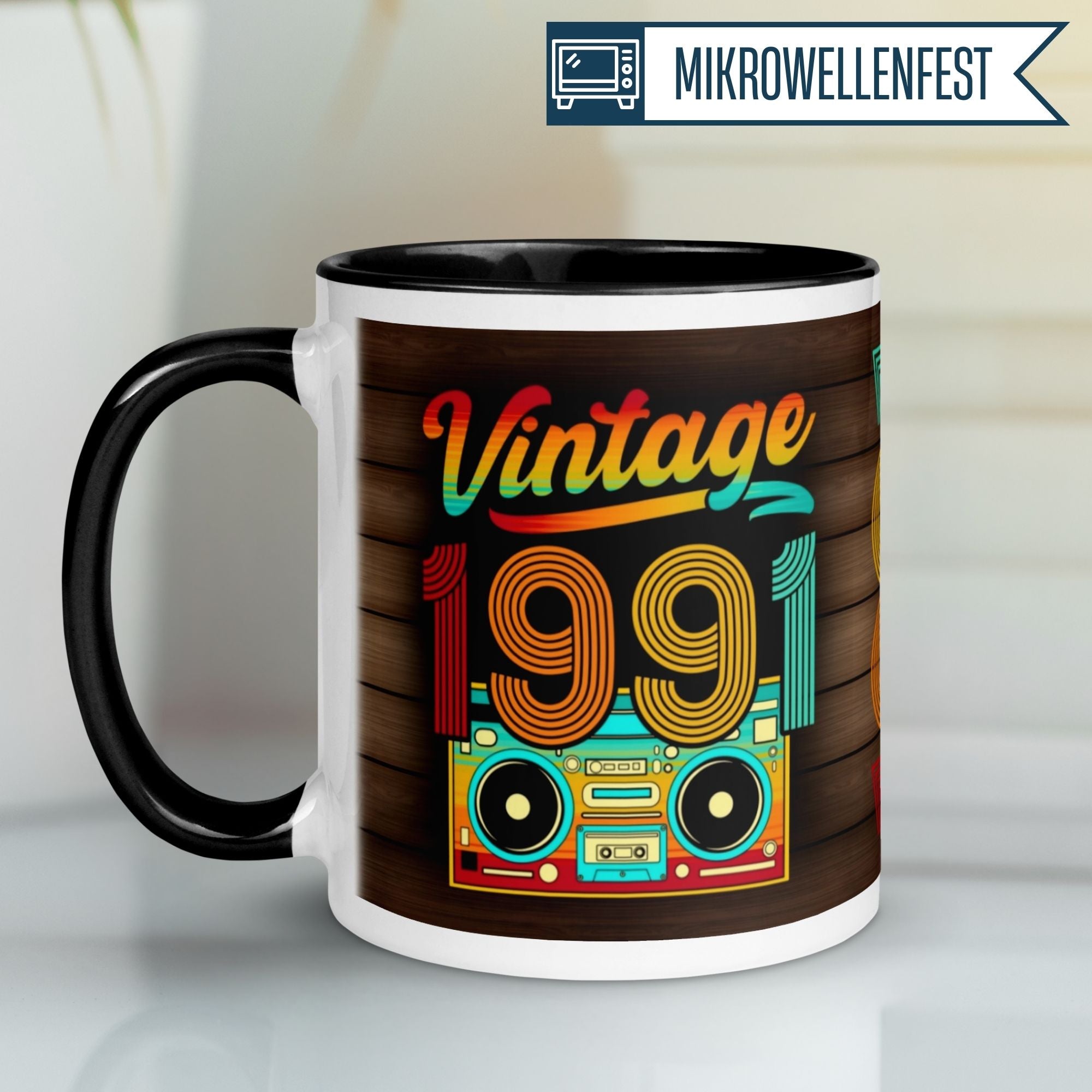 Tasse 34. Geburtstag | Retro & Zahl | Vintage 1991