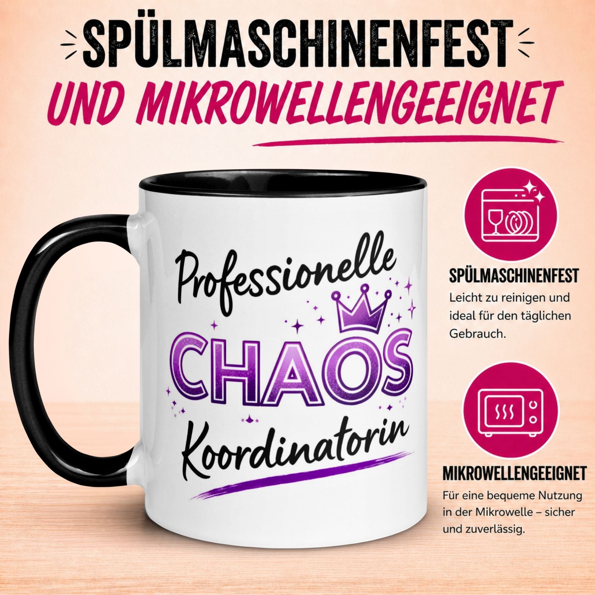 Tasse Kollegin – „Professionelle Chaos Koordinatorin“ – Geschenk Beste Arbeitskollegin