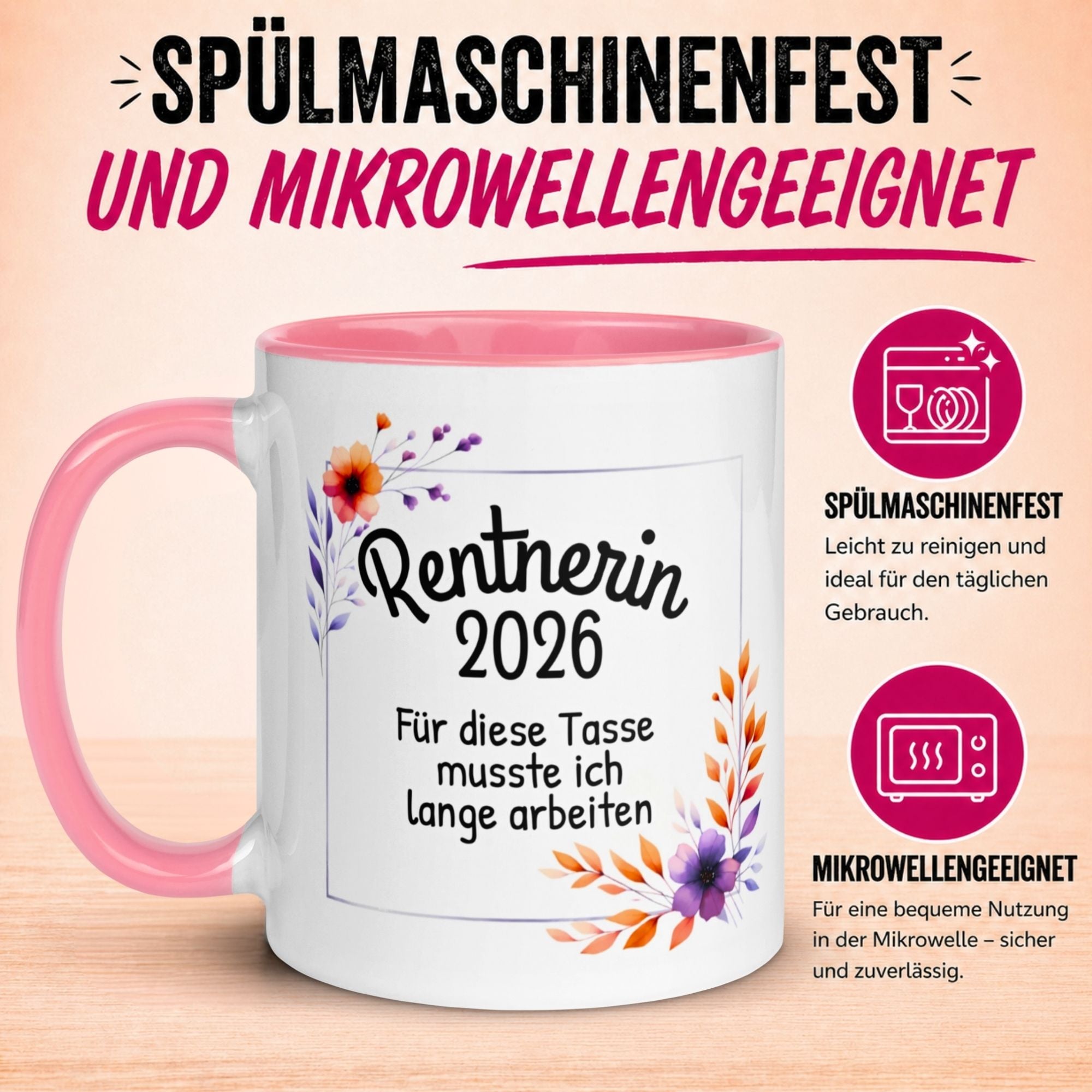 Tasse Rentnerin 2026 – „Für diese Tasse musste ich lange arbeiten“ – Renteneintritt Frau