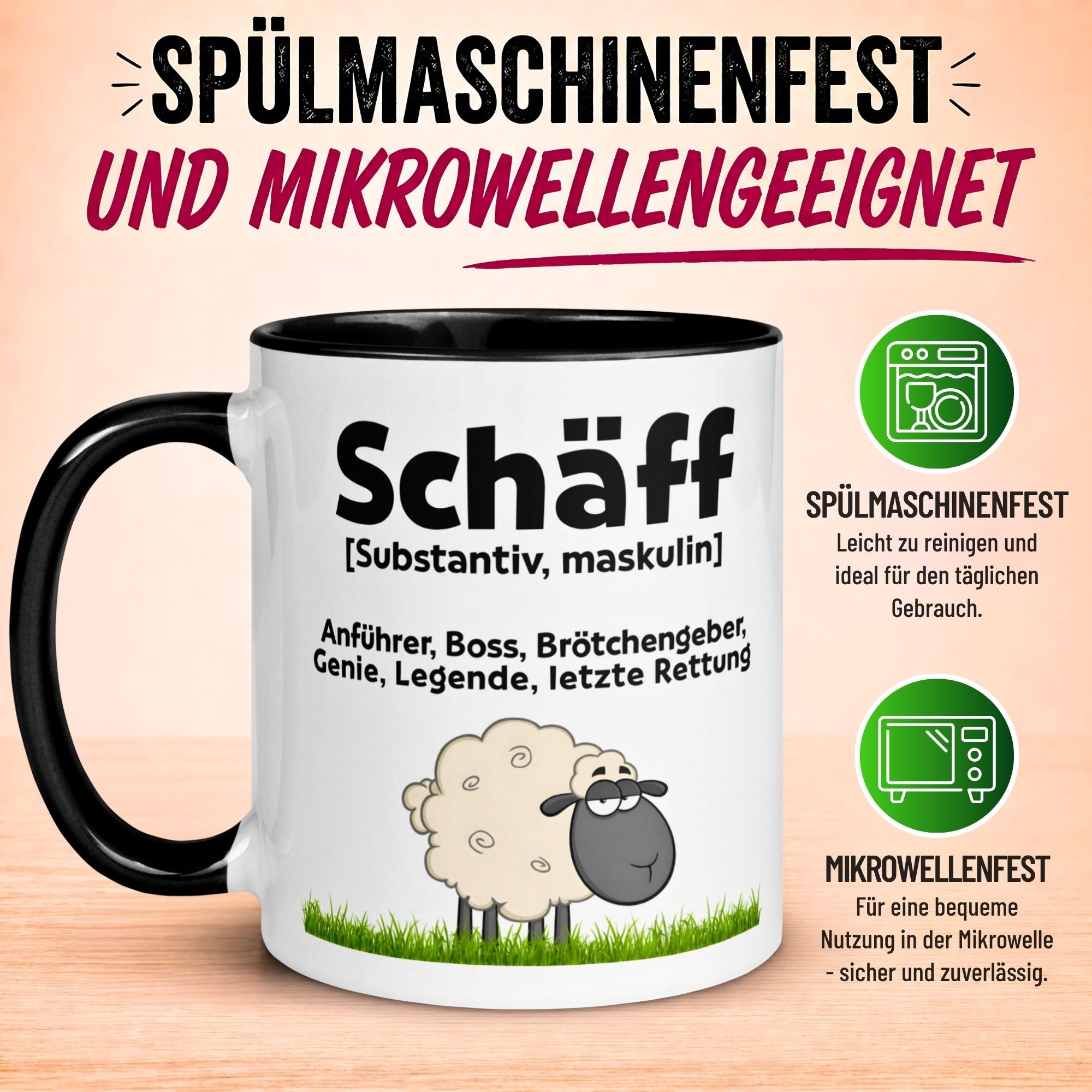 Tasse Chef – „Schäff – Brötchengeber und Problemlöser“ – Geschenk Bester Chef