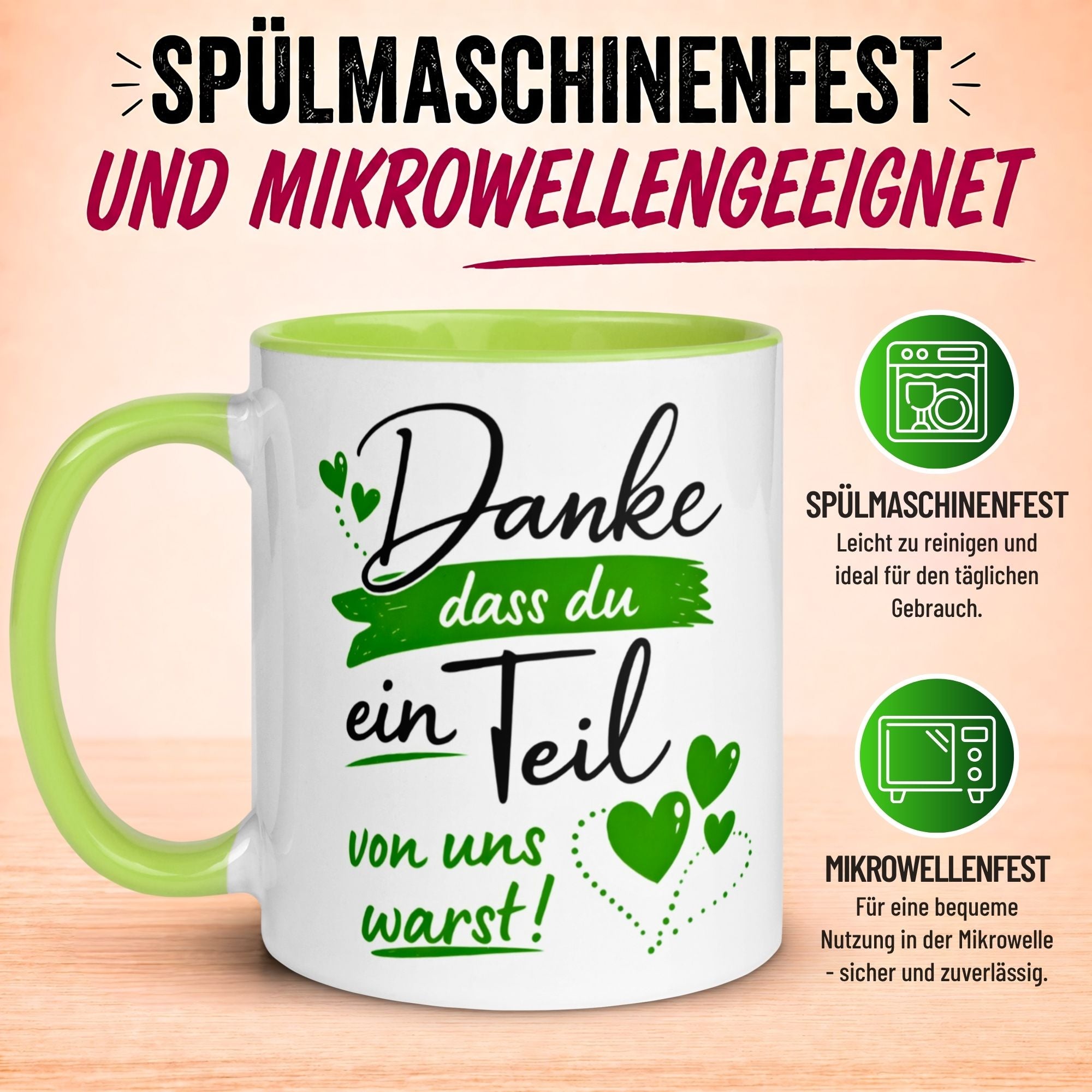Tasse Abschied – „Ein Teil von uns warst“ – Abschiedsgeschenk für Kollegin Kollegen