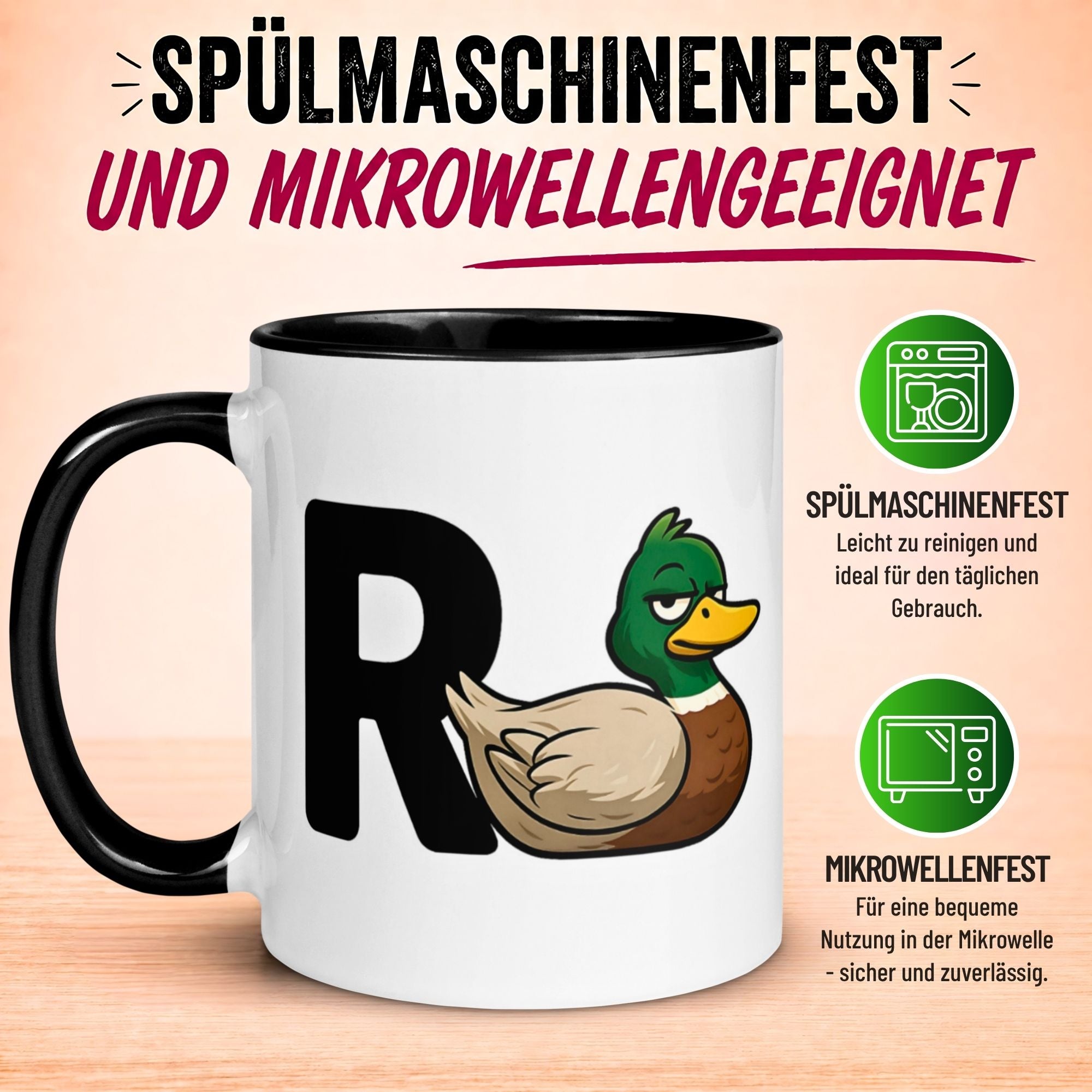 Tasse Rente – „R + Ente = Rente“ – Geschenk Renteneintritt für Männer Frauen