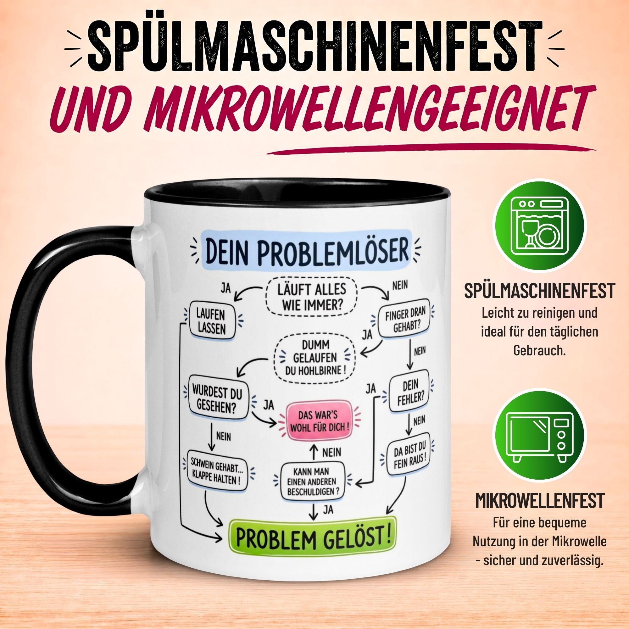 Tasse Kollege – „Dein Problemlöser“ – Büro Geschenk Bester Kollege