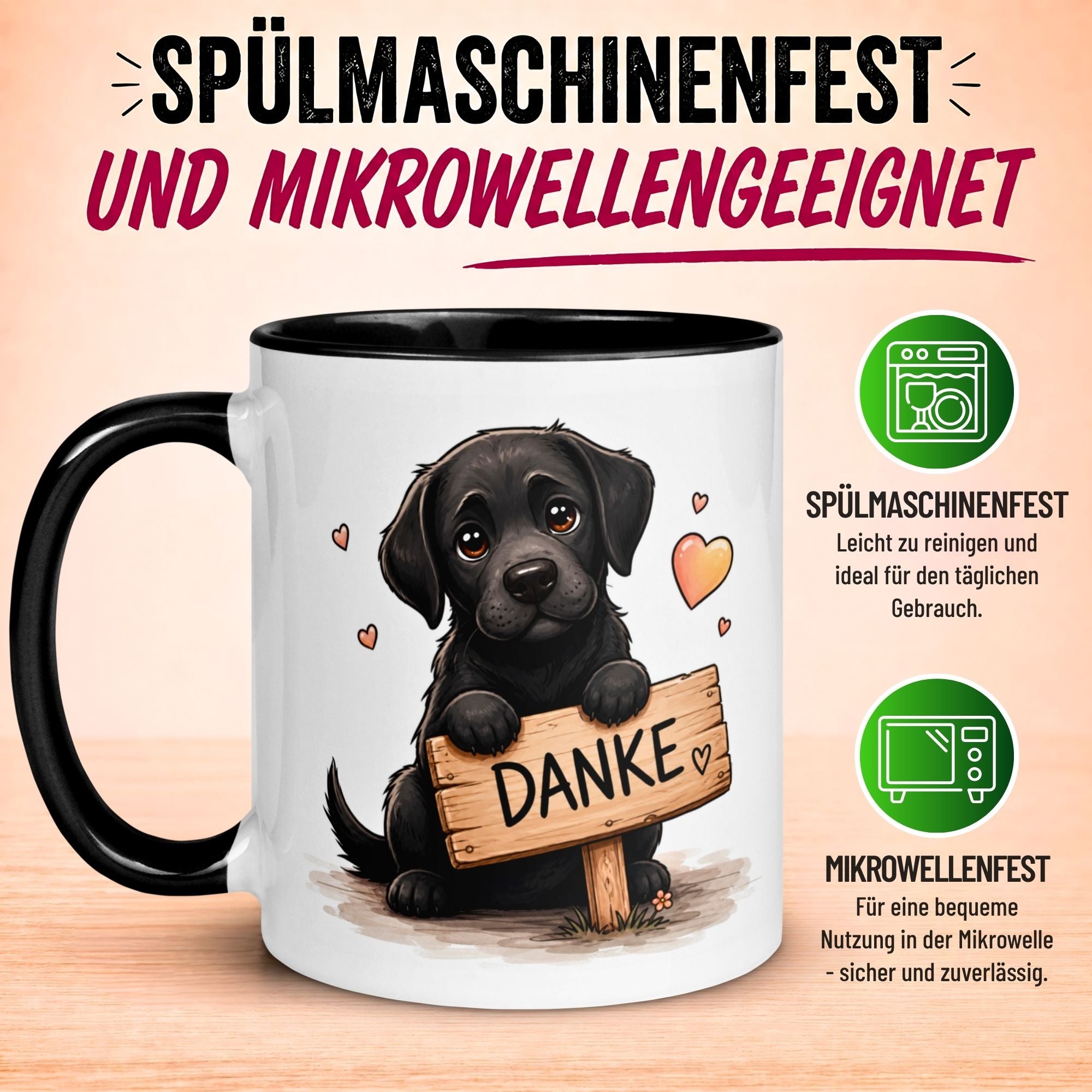 Tasse Danke – „Danke mit Herz und Pfote“ – Dankeschön Geschenke Becher