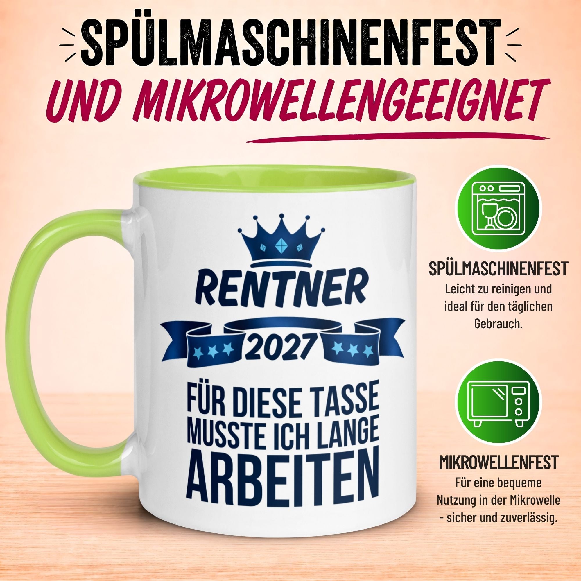 Tasse Rentner 2027 – „Für diese Tasse musste ich lange arbeiten“ – Rentenbeginn Mann