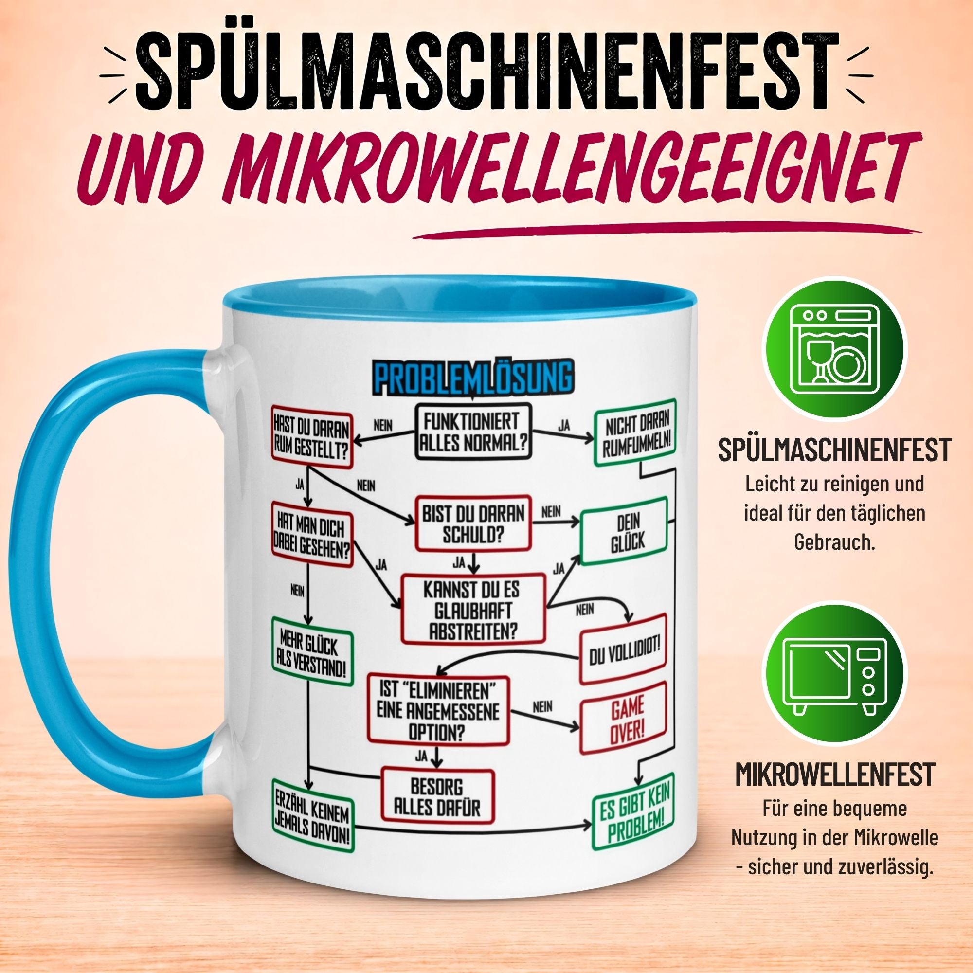 Tasse Kollege – „Problemlösung im Büro“ – Geschenk Bester Arbeitskollege