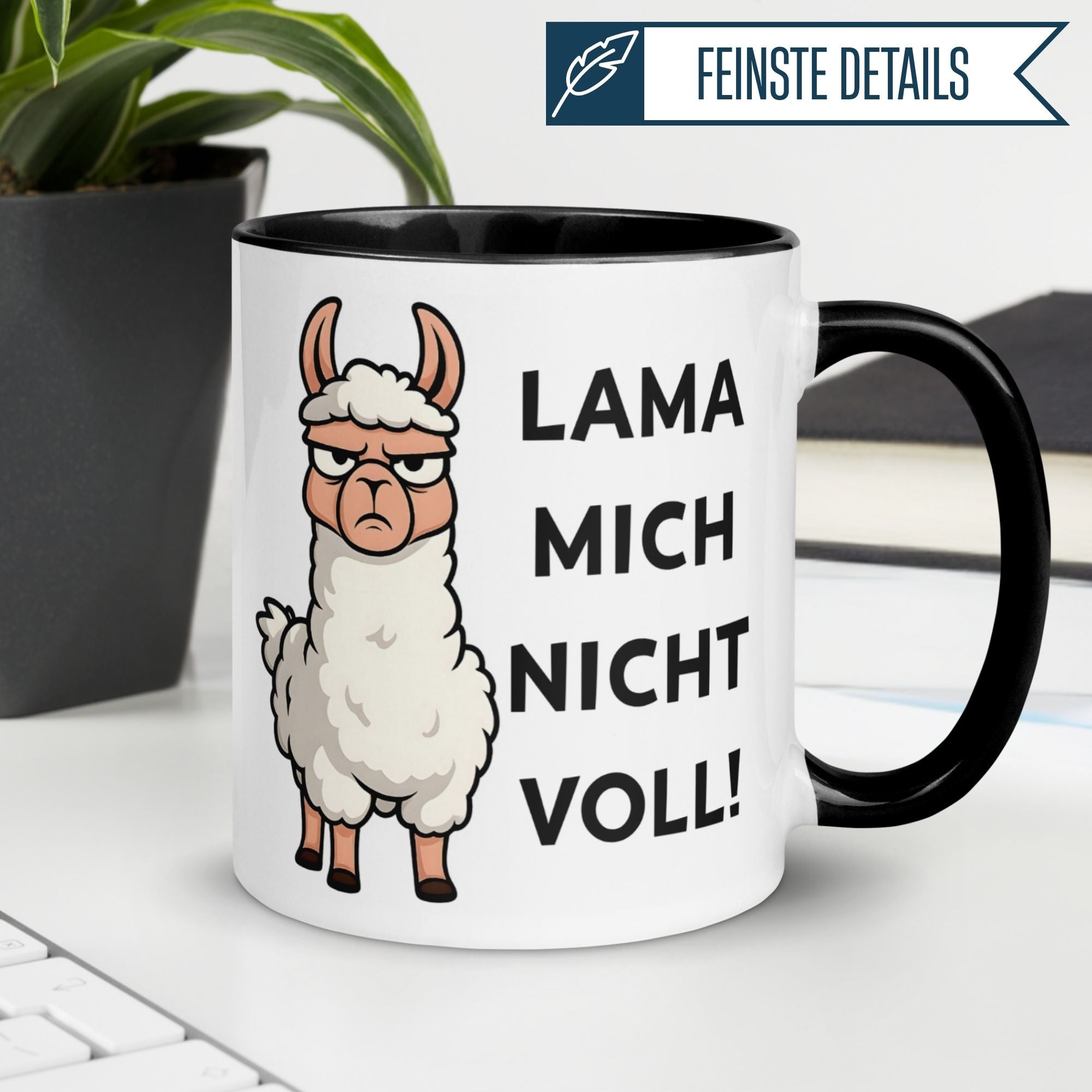 Tasse Lama – „Lama mich nicht voll“ – lustiger Geschenk Becher für Morgenmuffel