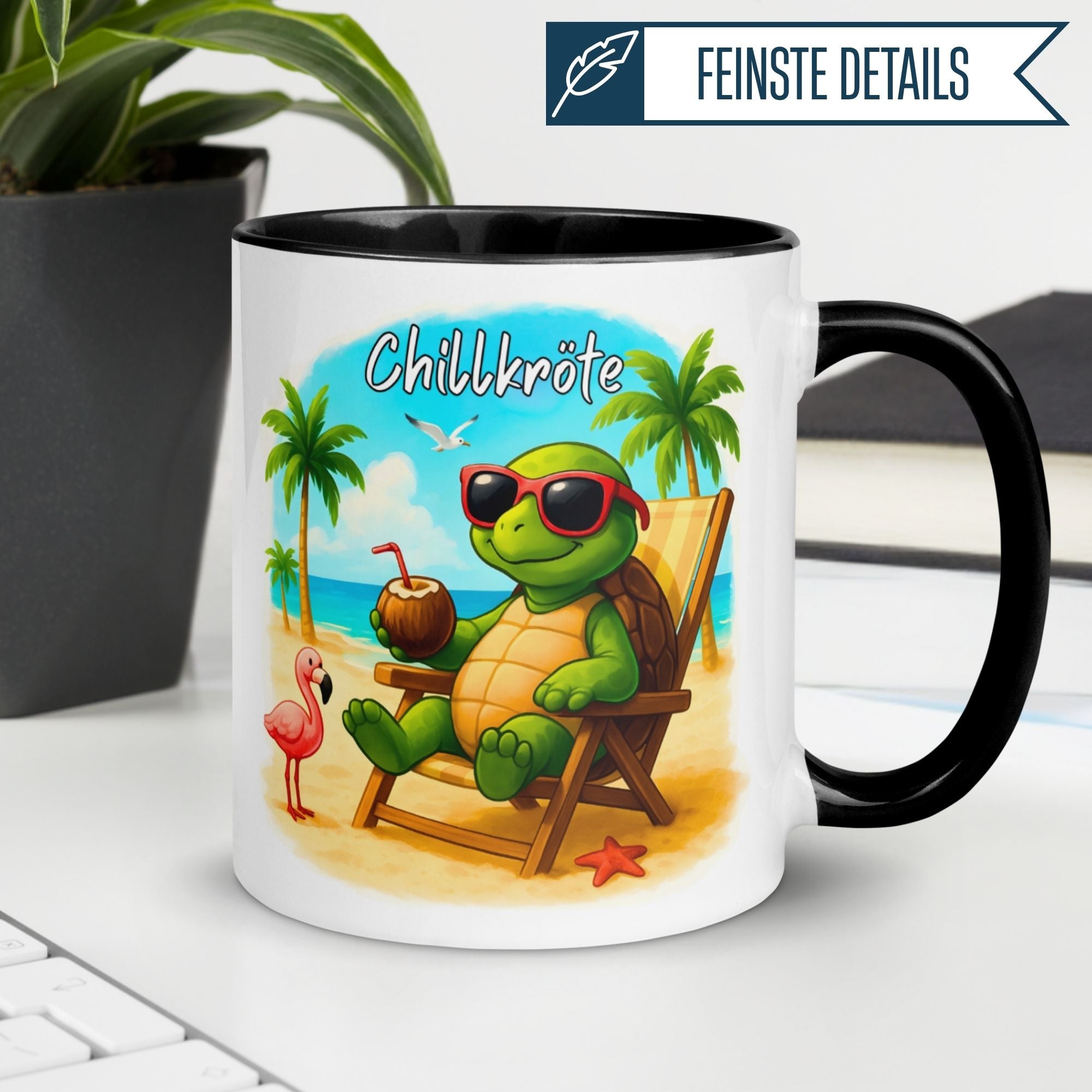 Schildkröte Tasse | Chillkröte am Strand