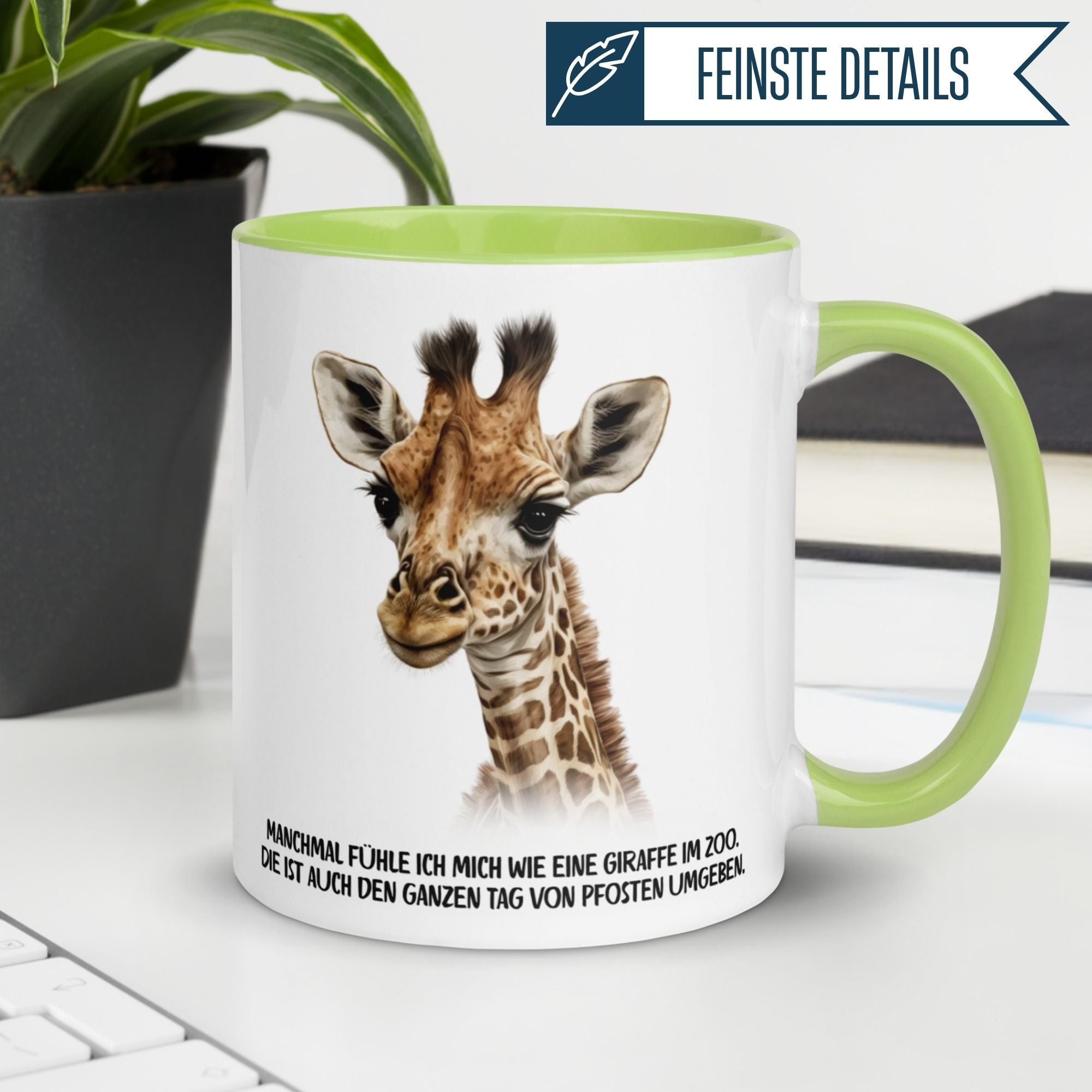 Tasse Giraffe – „Manchmal fühl ich mich wie im Zoo“ – lustiger Giraffen Geschenk Becher