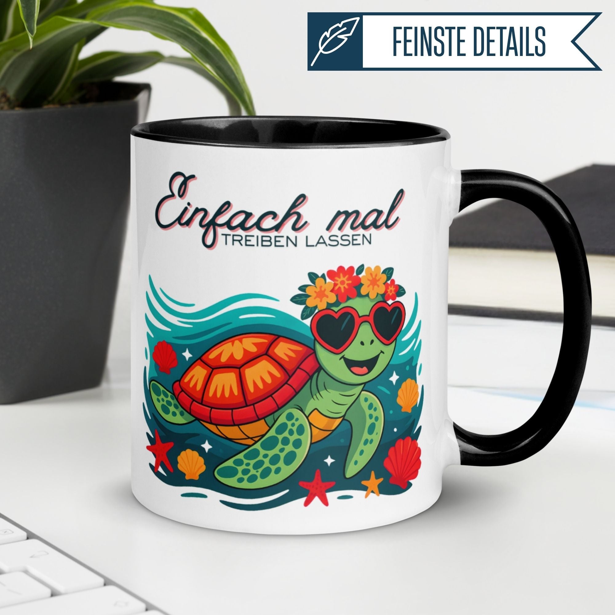Schildkröte Tasse | Einfach mal treiben lassen