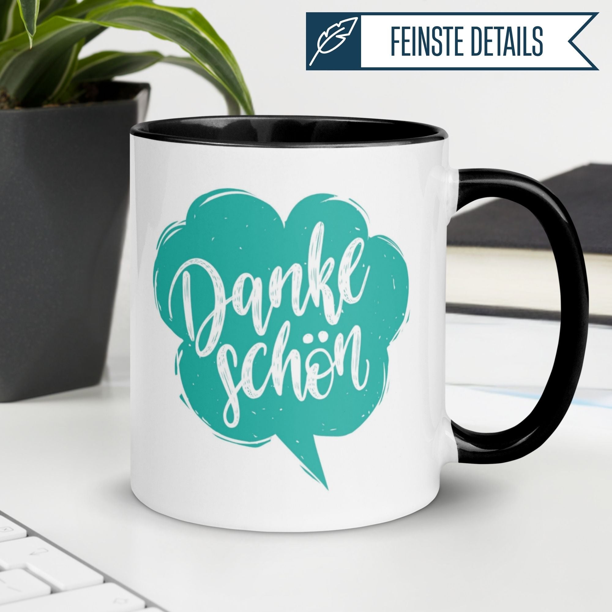 Momentals® Tasse Danke mit Sprechblase, perfekt für Wertschätzung und Dank in jeder Kaffeepause.