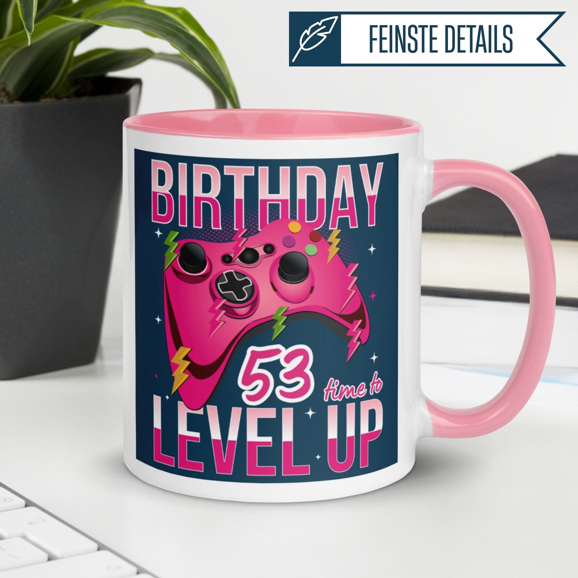 Momentals® Tasse 53. Geburtstag | Gamerin & Spruch | 53 time to level up