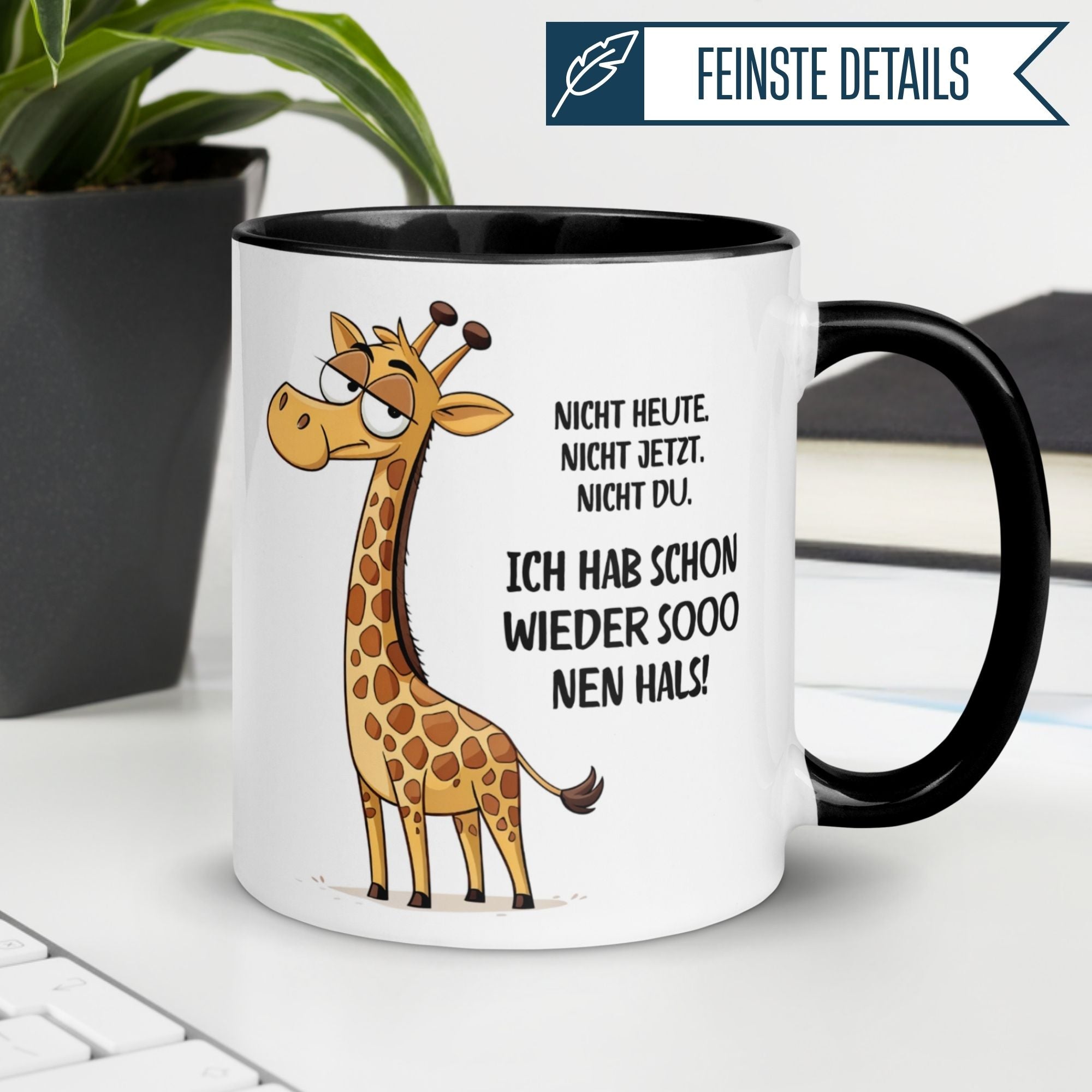 Tasse Giraffe – „Ich hab sooo nen Hals“ – lustiger Giraffen Geschenk Becher