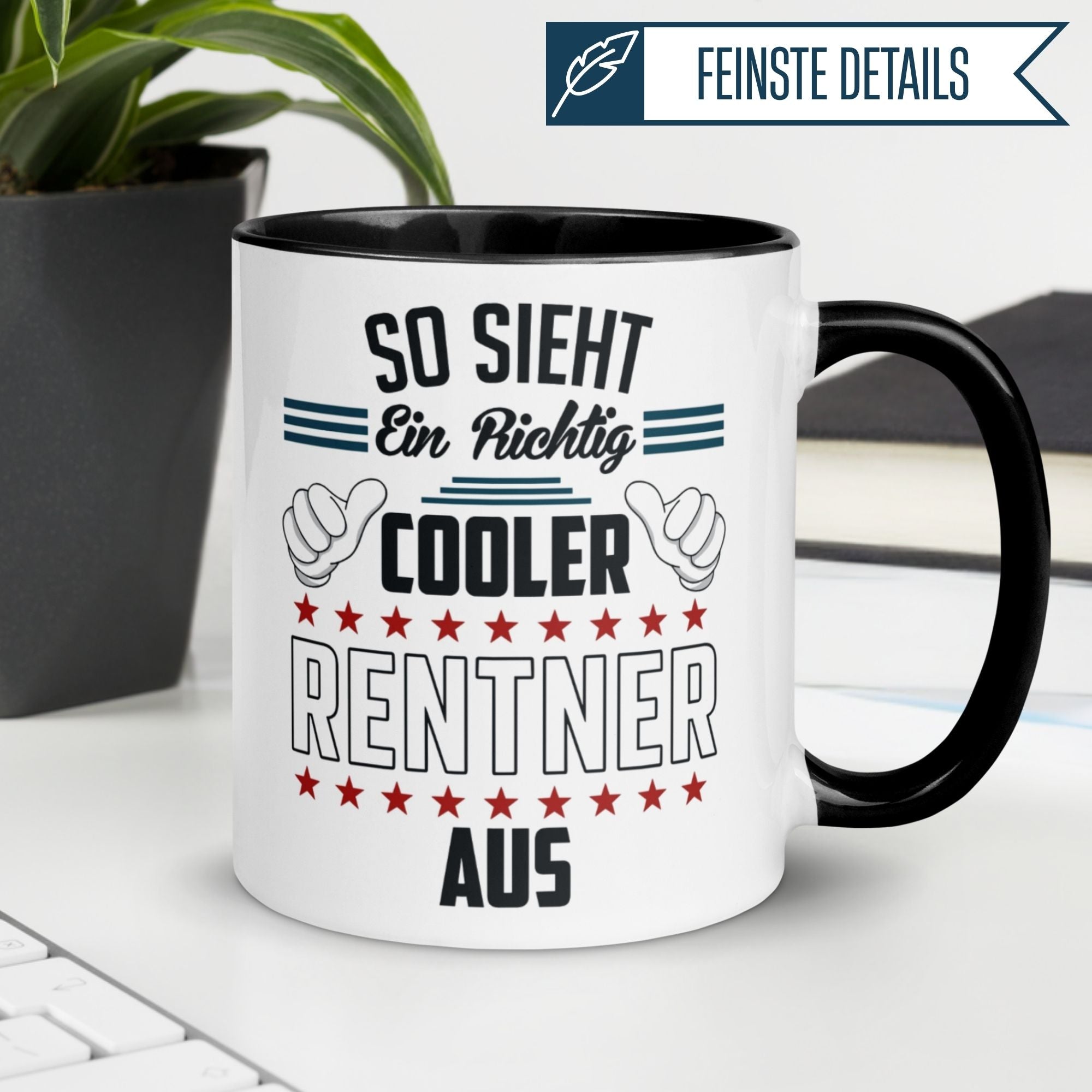 Tasse Rentner – „So sieht ein richtig cooler Rentner aus“ – Geschenke Abschied Pension