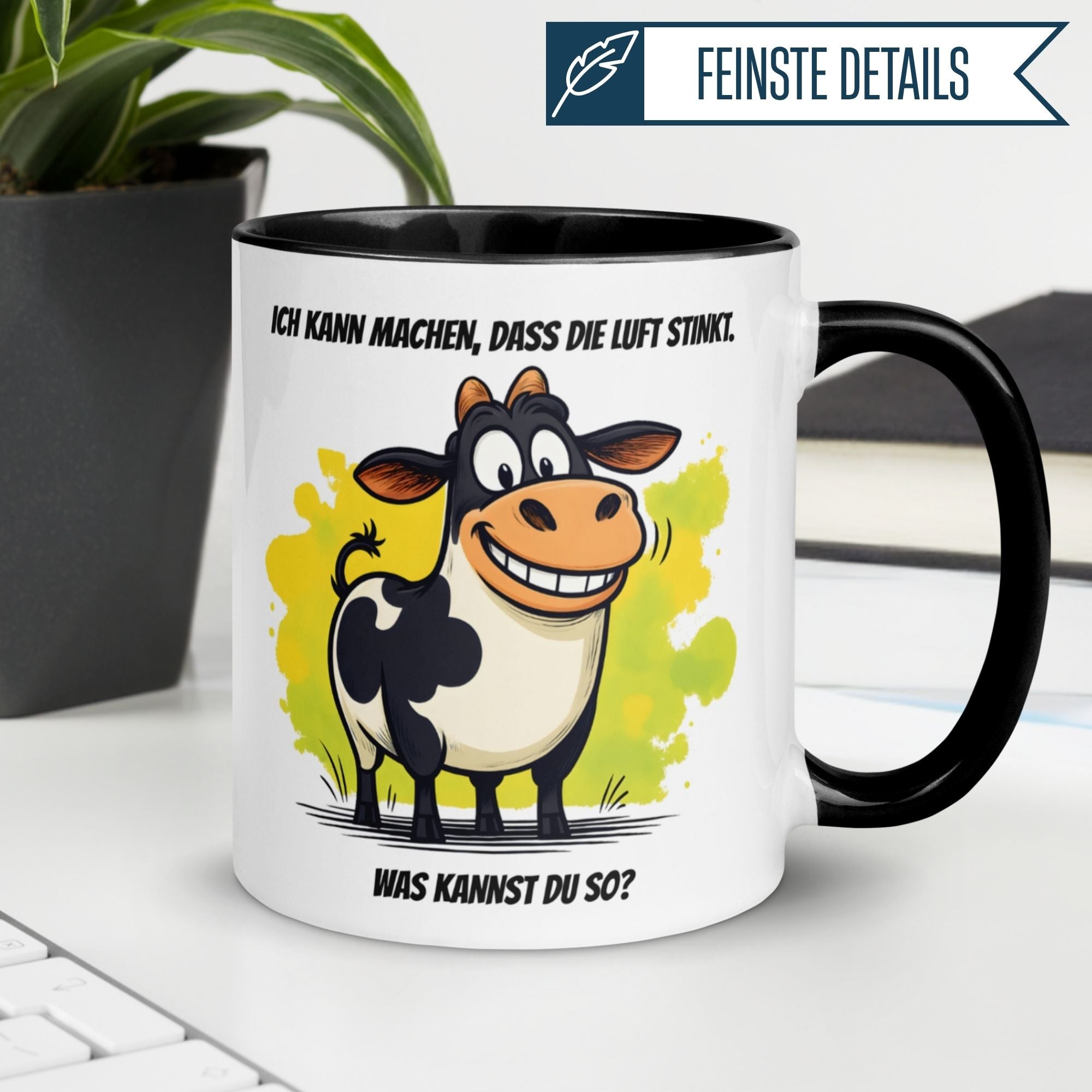 Tasse Kuh – „Ich kann machen dass die Luft stinkt“ – lustiges Geschenk für Landwirt