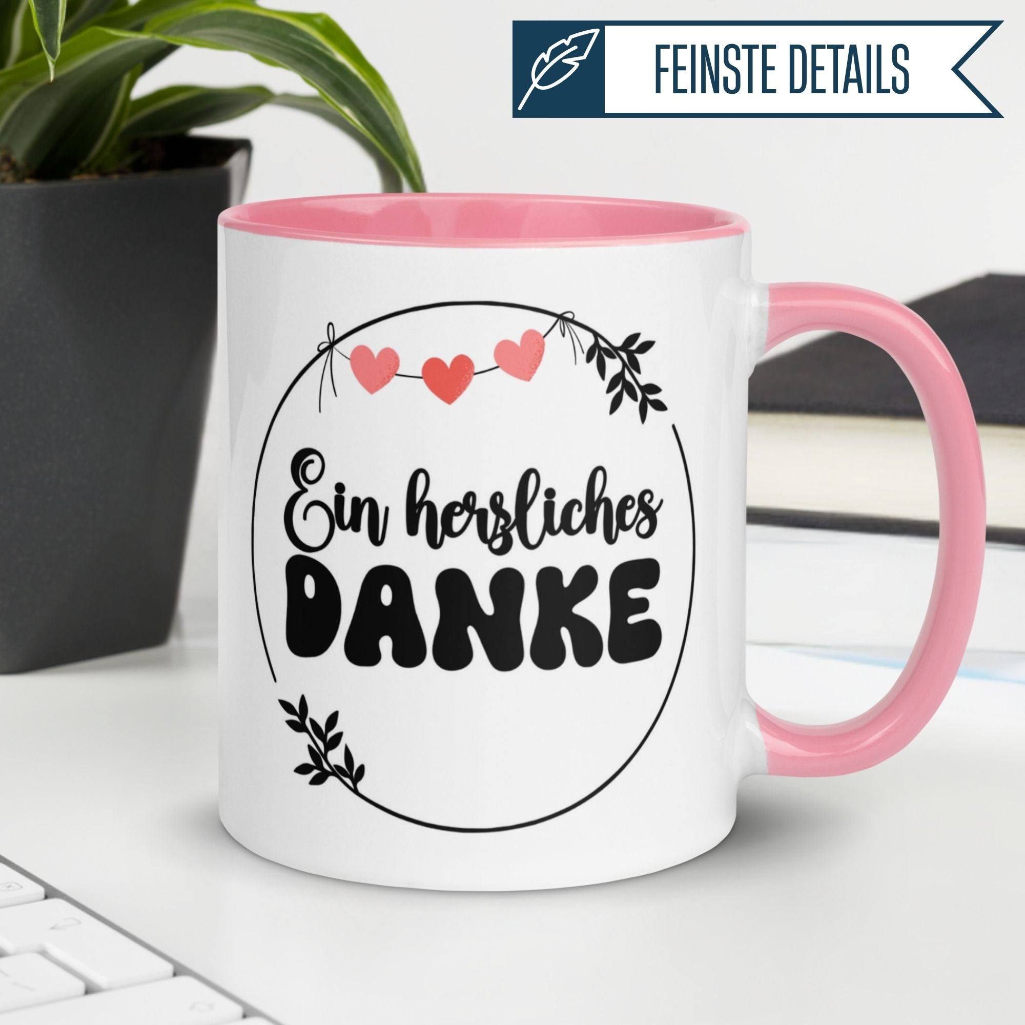Tasse Danke – „Ein herzliches Danke“ – Dankeschön Geschenke Kollegin/Freundin