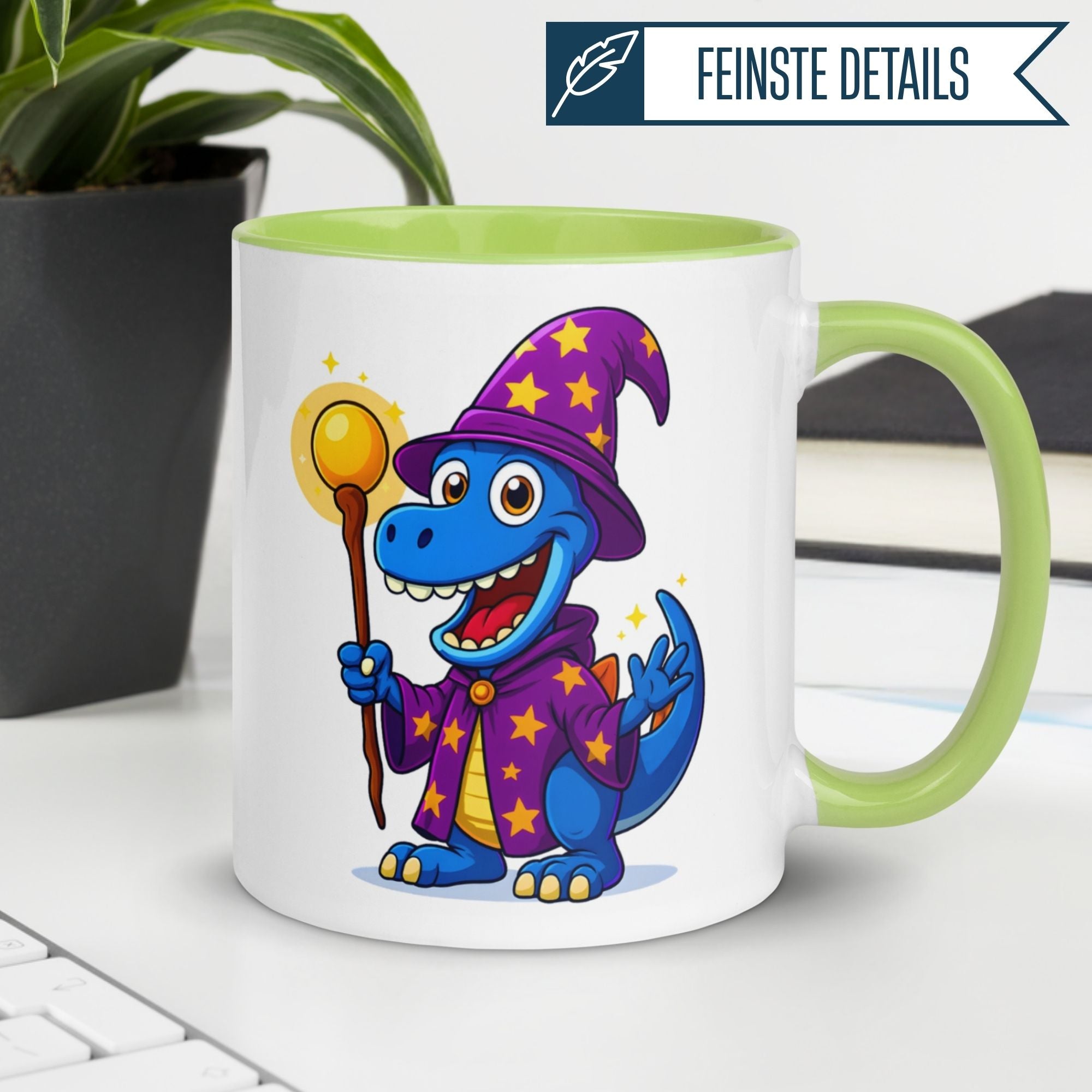 Tasse Dinosaurier – „Zauberer“ – Dino Zauberei Geschenk Becher